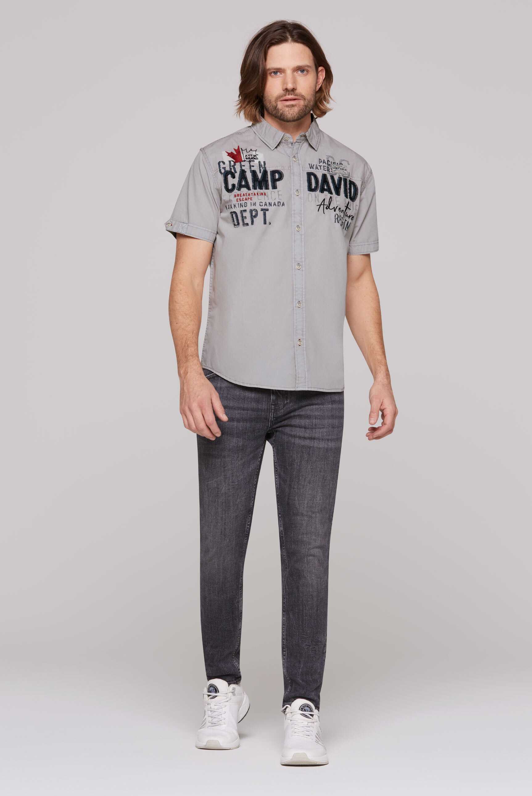 CAMP DAVID Kurzarmhemd aus Baumwolle