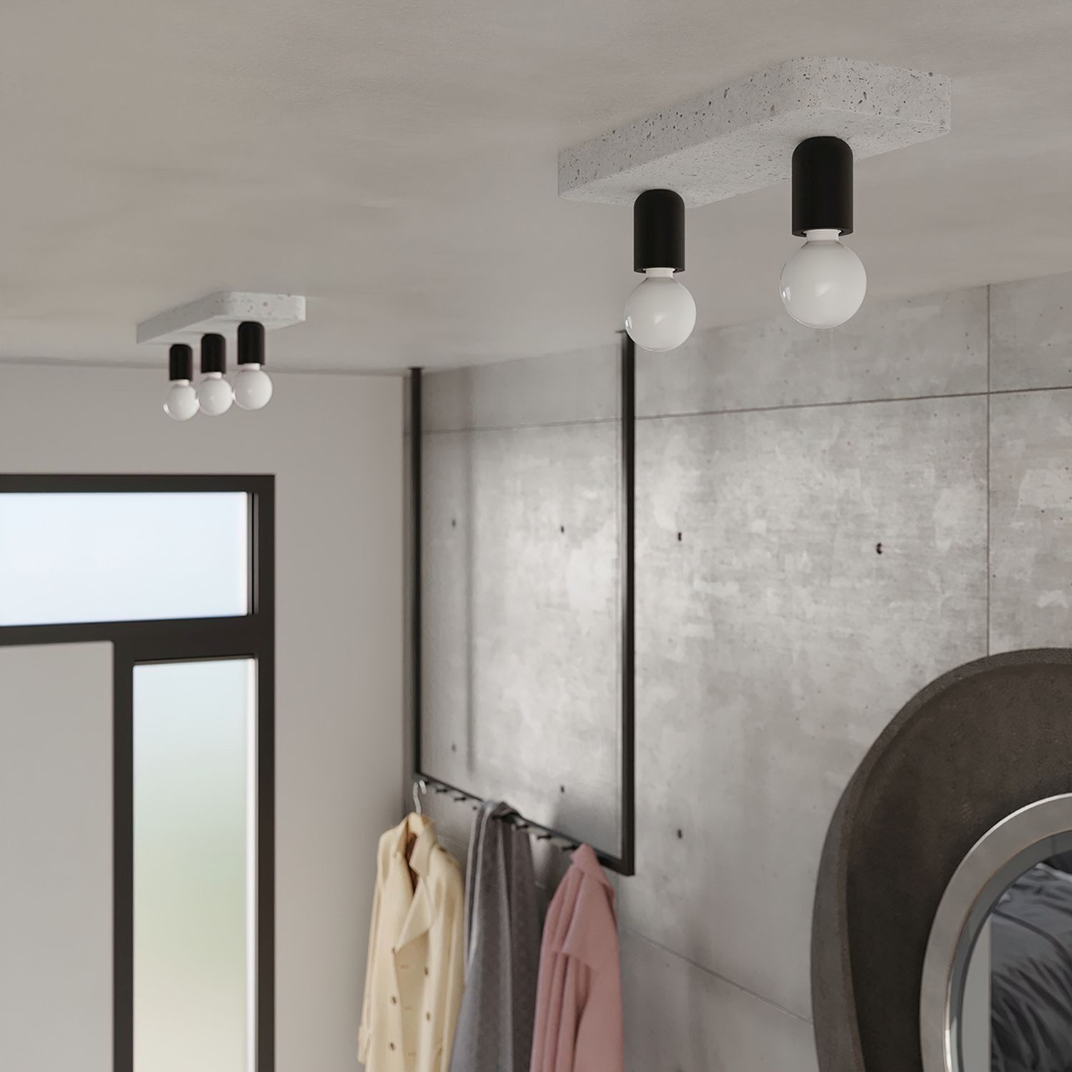 Licht-Erlebnisse Deckenleuchte DAFIO, ohne Leuchtmittel, E27 3-flammig länglich Industrie Design