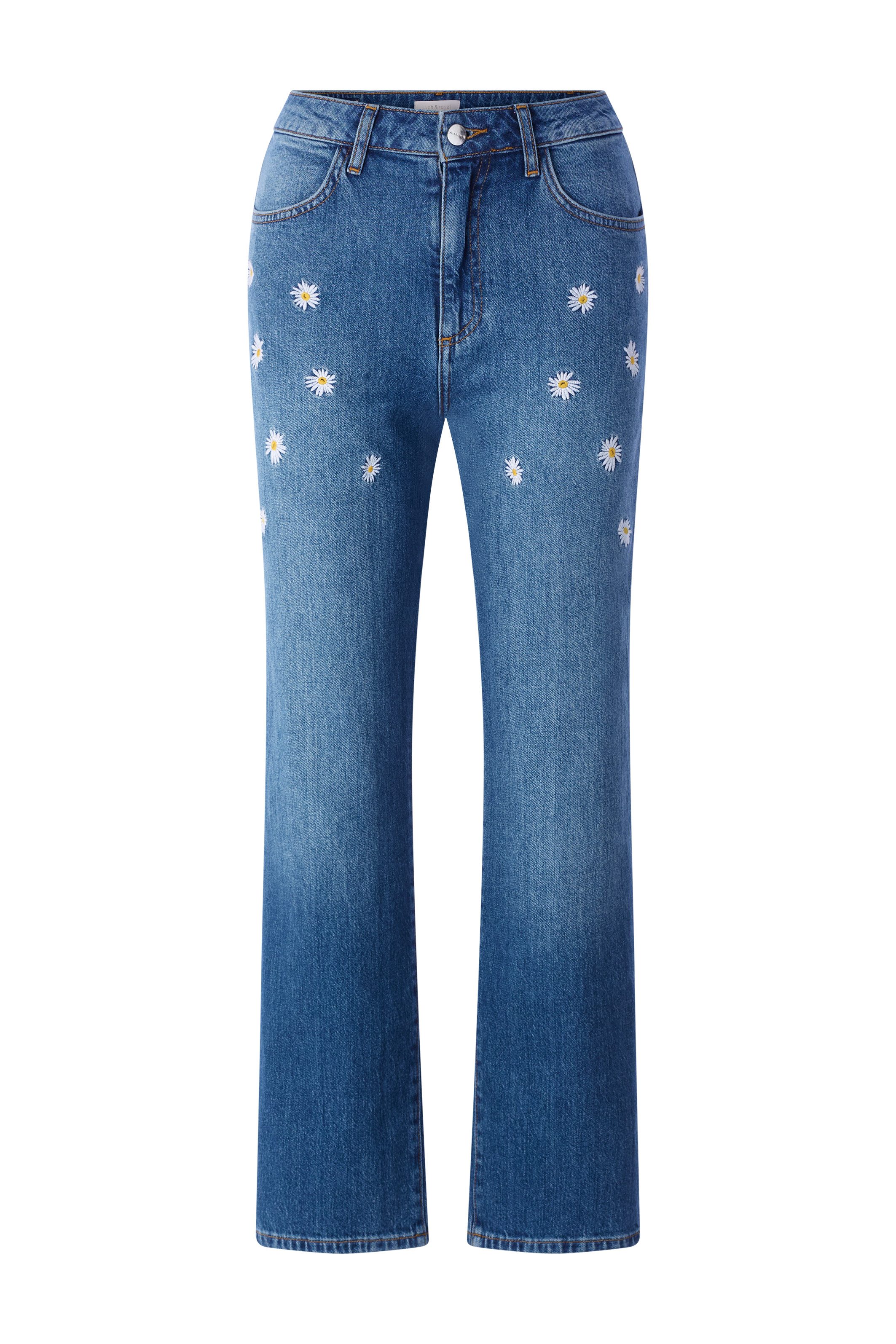 RICHROYAL Relax-fit-Jeans mit hochwertigen Blütenstickereien – Bild 4 von 5