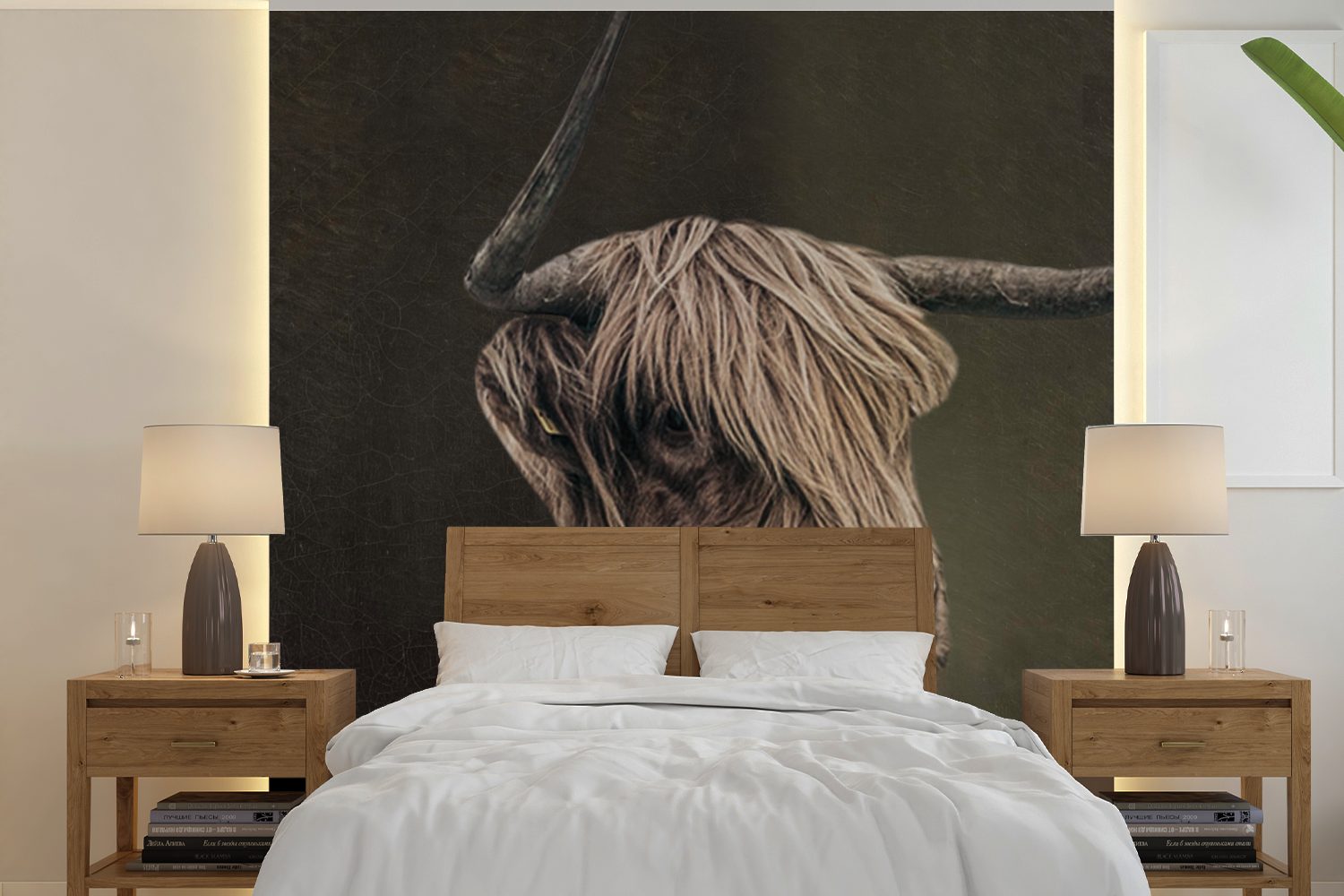 MuchoWow Fototapete Schottischer Highlander - Kleidung - Kunst, Matt, bedruckt, (5 St), Vinyl Tapete für Wohnzimmer oder Schlafzimmer, Wandtapete | Fototapeten