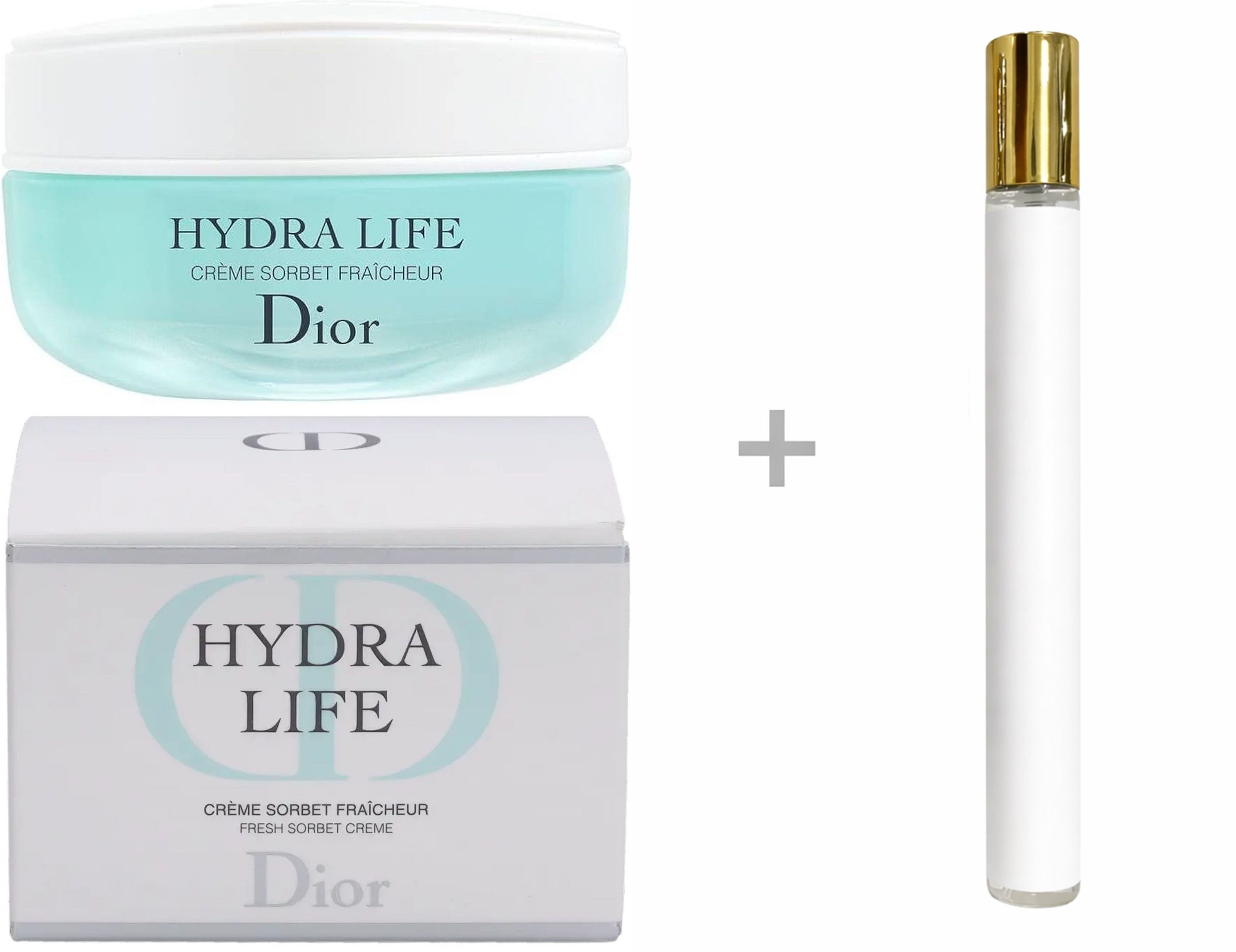 Dior Pflege-Set Hydra Life Creme Sorbet Fraîcheur Gesichtscreme + Reiseduft, DIOR, Feuchtigkeitscreme, Creme für Tagsüber und Nachts