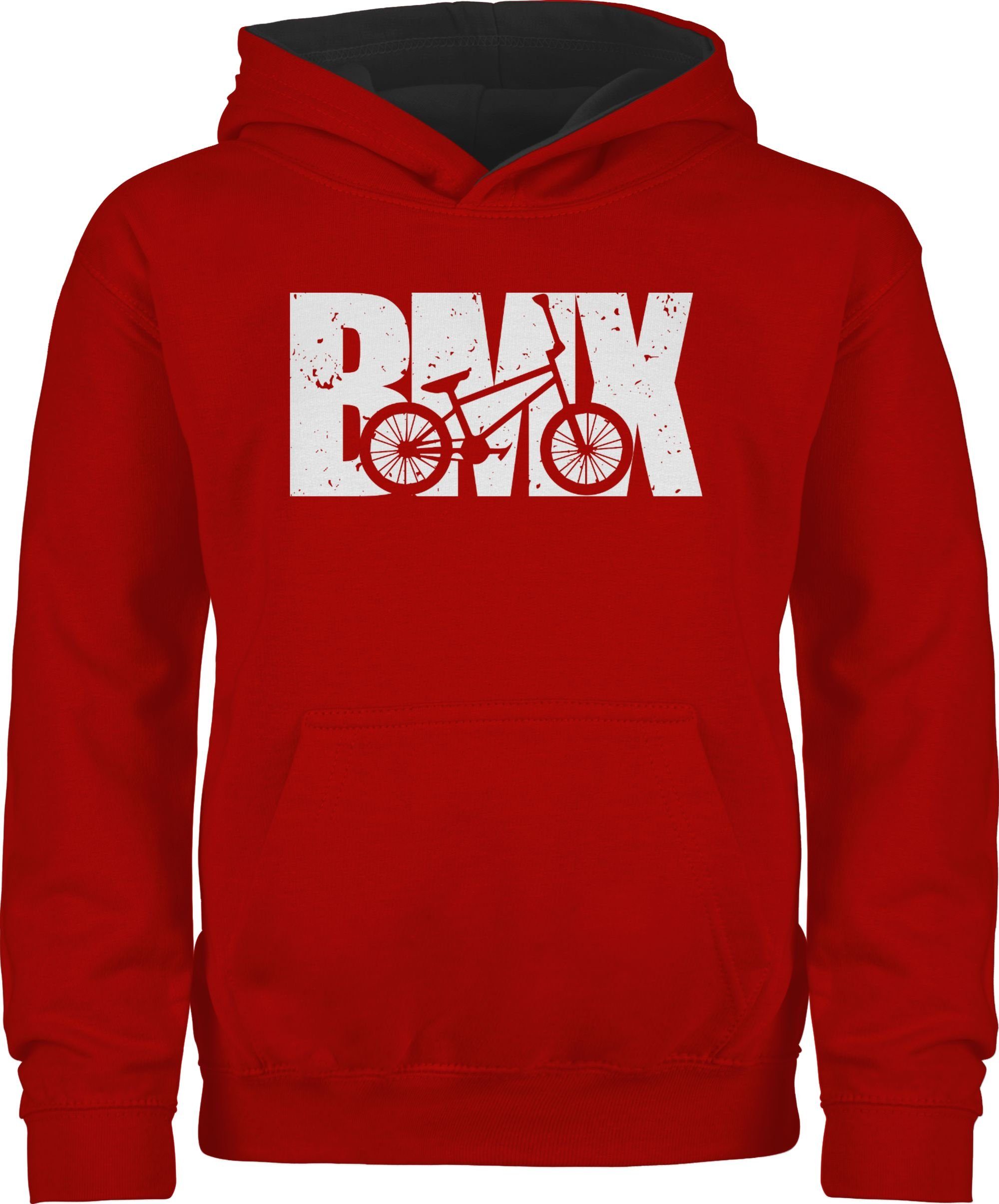 Shirtracer Hoodie Bmx Fahrrad weiß Kinder Sport Kleidung 3 Rot/Schwarz