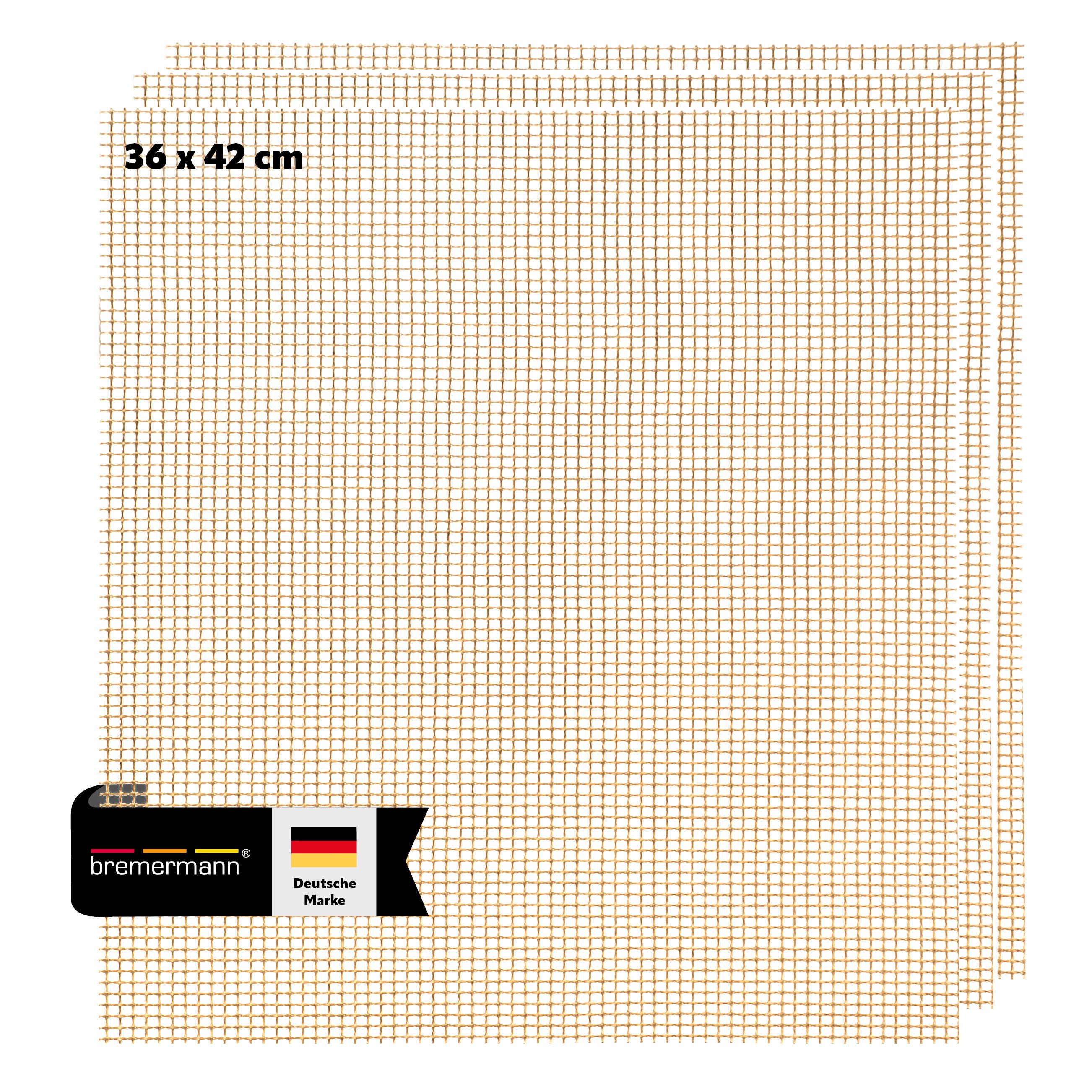 bremermann Backmatte Grillmatte Backmatte rechteckig, Glasfasergewebe, antihaft, 3 Stk, Glasfasergewebe (3-tlg), individuell zuschneidbar