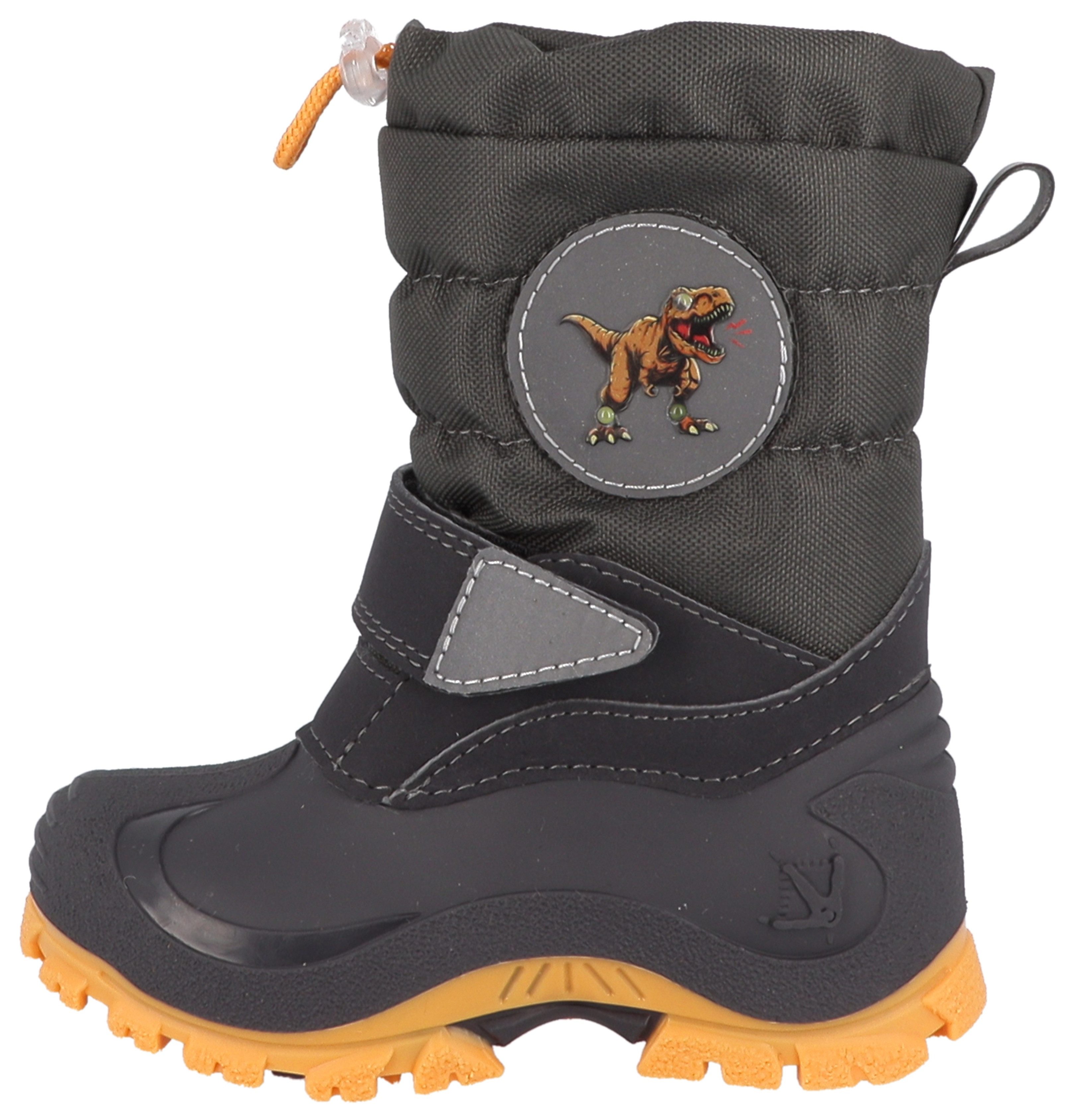 Lurchi Flax, Blinkschuh Snowboots Winterstiefel mit Dino-Aufnäher, Größenschablone zum Download