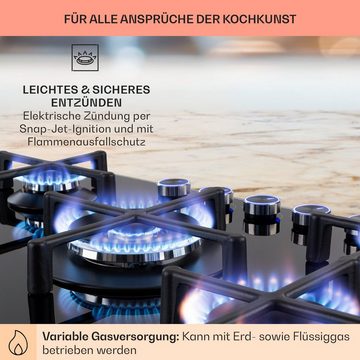 Klarstein Gas-Kochfeld CGCH6-Illuminosa-5 CGCH6-Illuminosa-5, Gaskochfeld 5 flammen flammig Brenner Kochfeld