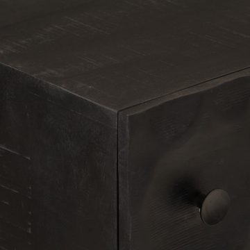 vidaXL Fächerschrank Kommode Schwarz 55x30x76 cm Massivholz Mango und Eisen