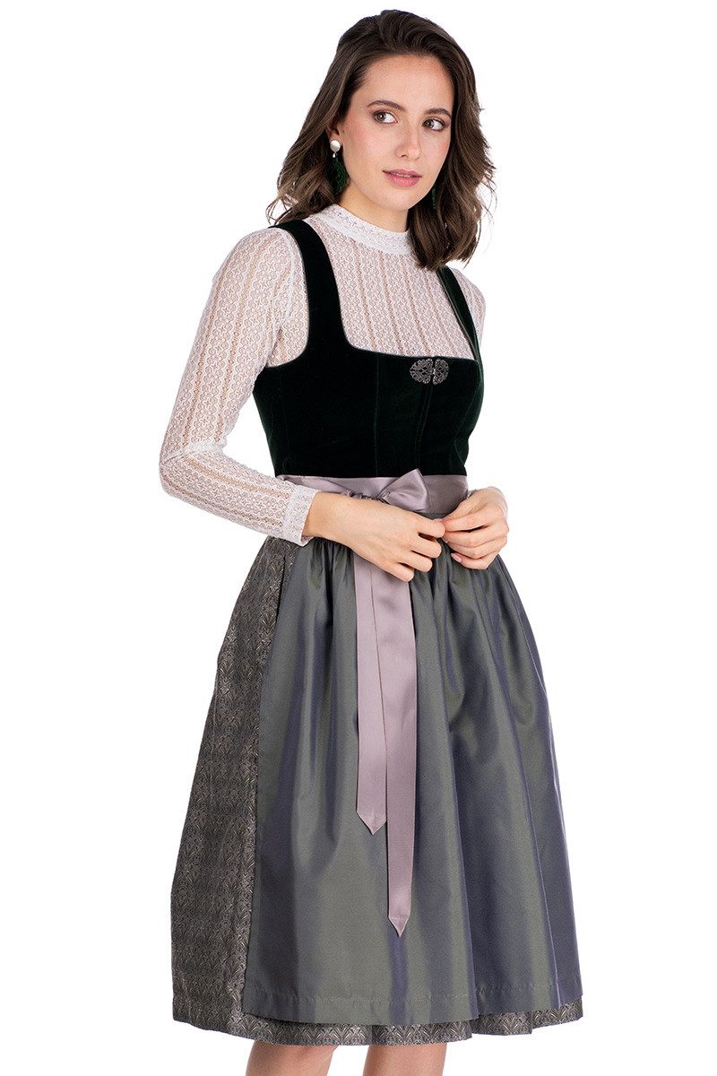 Dirndl Samt Dirndl 2tlg. - SWANTJE - flaschengrün