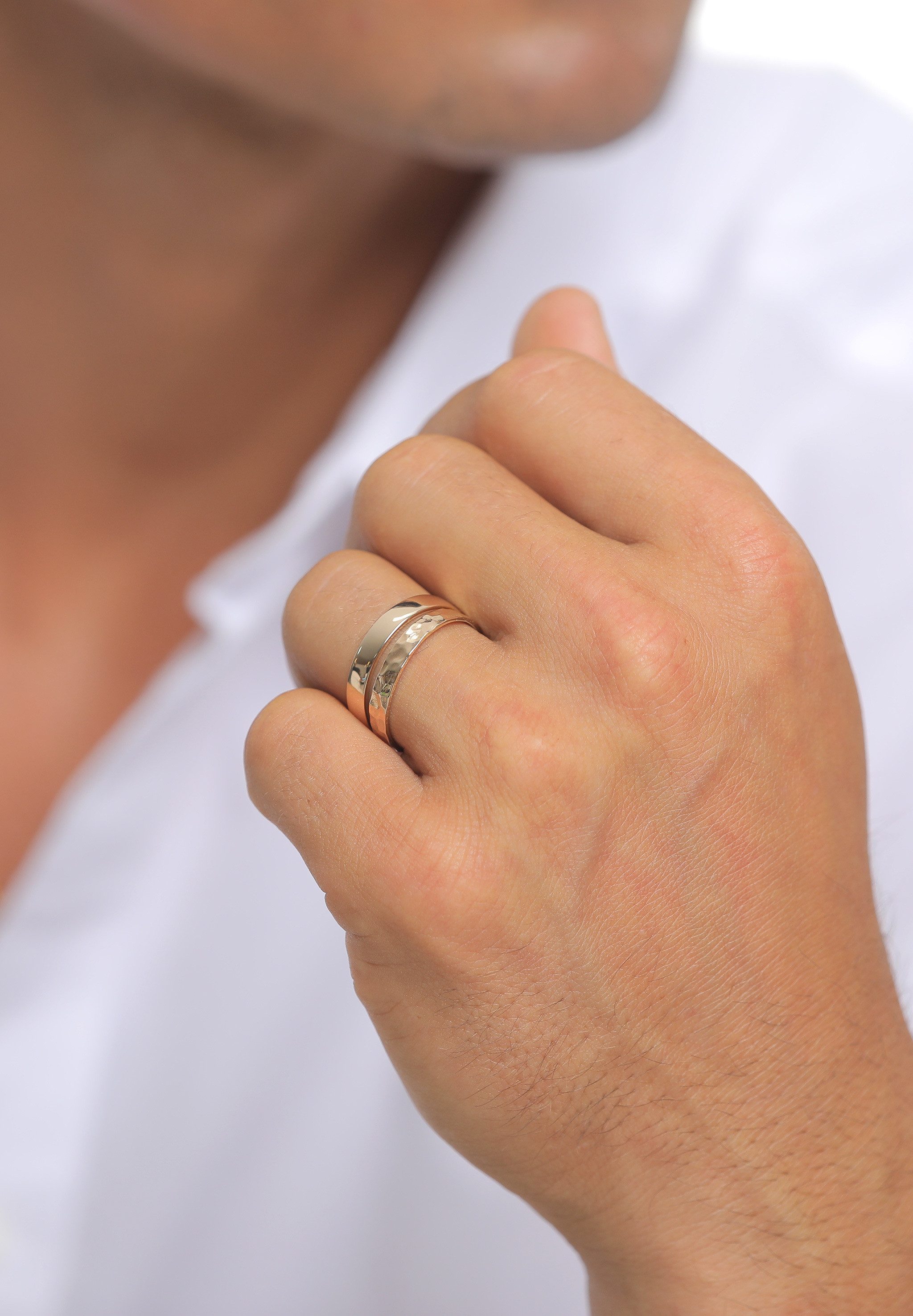 Kuzzoi Ring-Set Kuzzoi Ring Set Basic Gehämmert 925 Silber