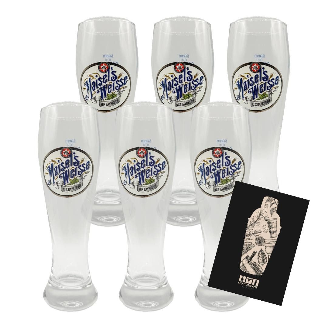 Mixcompany Bierglas Maisels Weisse Bierglas Set – 6x 0,3l geeicht