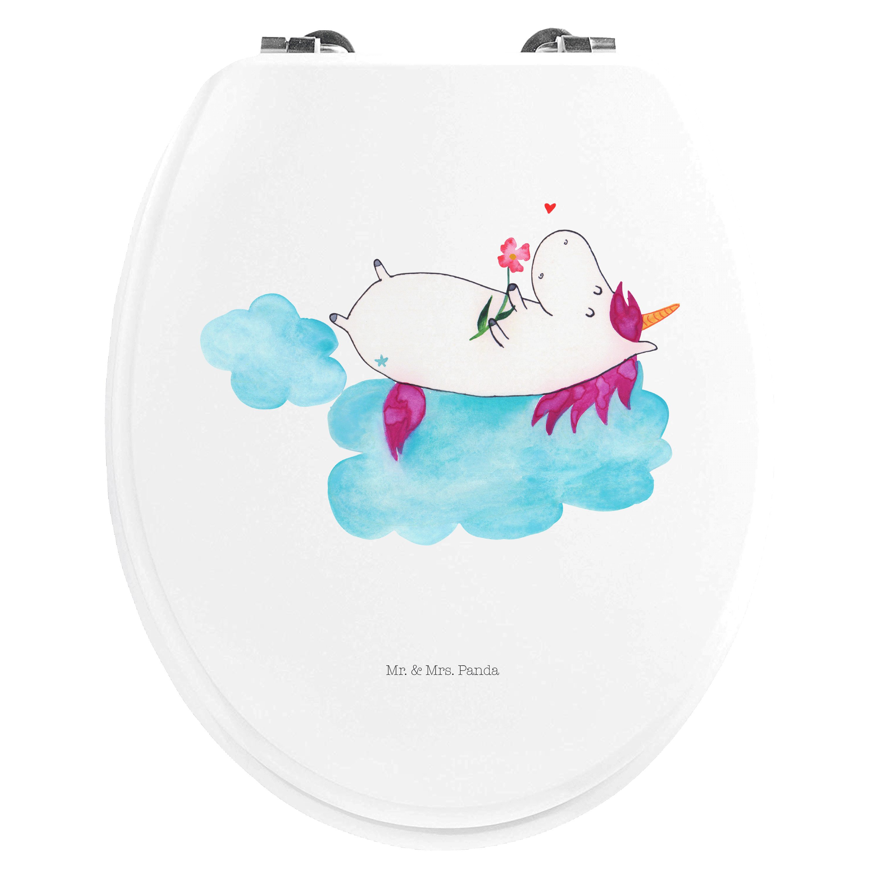 WC-Sitz Einhorn Verliebt - Weiß - Geschenk, Unicorn, Toilette, Einhorn Deko