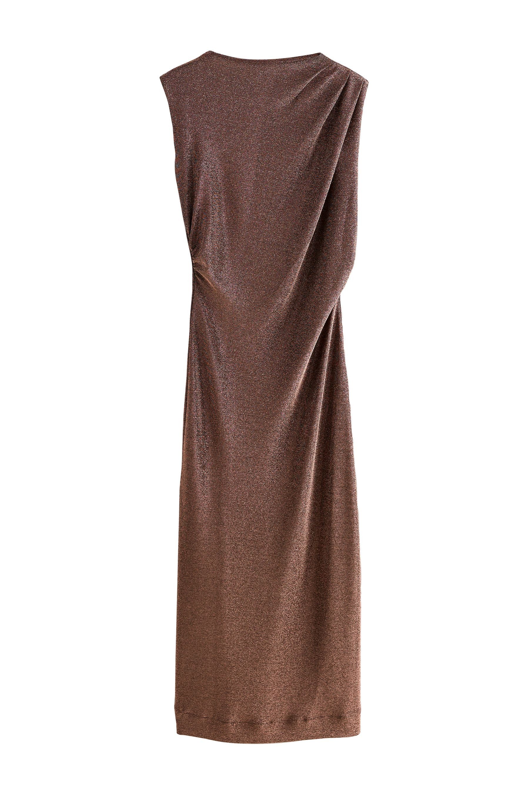 Next Midikleid Glitzerndes, gerafftes, gestuftes Midikleid (1-tlg) günstig online kaufen