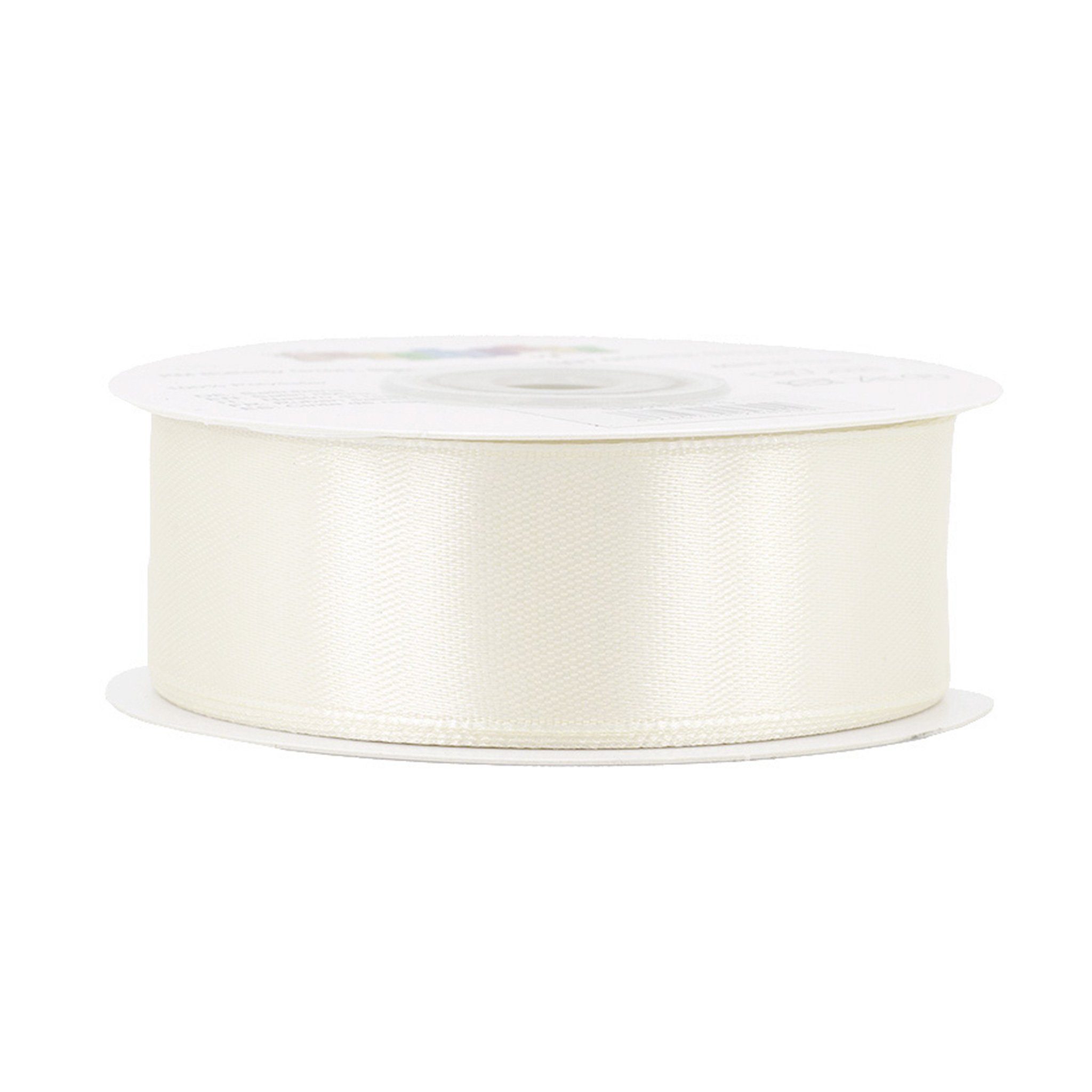 Creativery Satinband, Satinband 25mm x 25m Rolle Ivory / Elfenbein