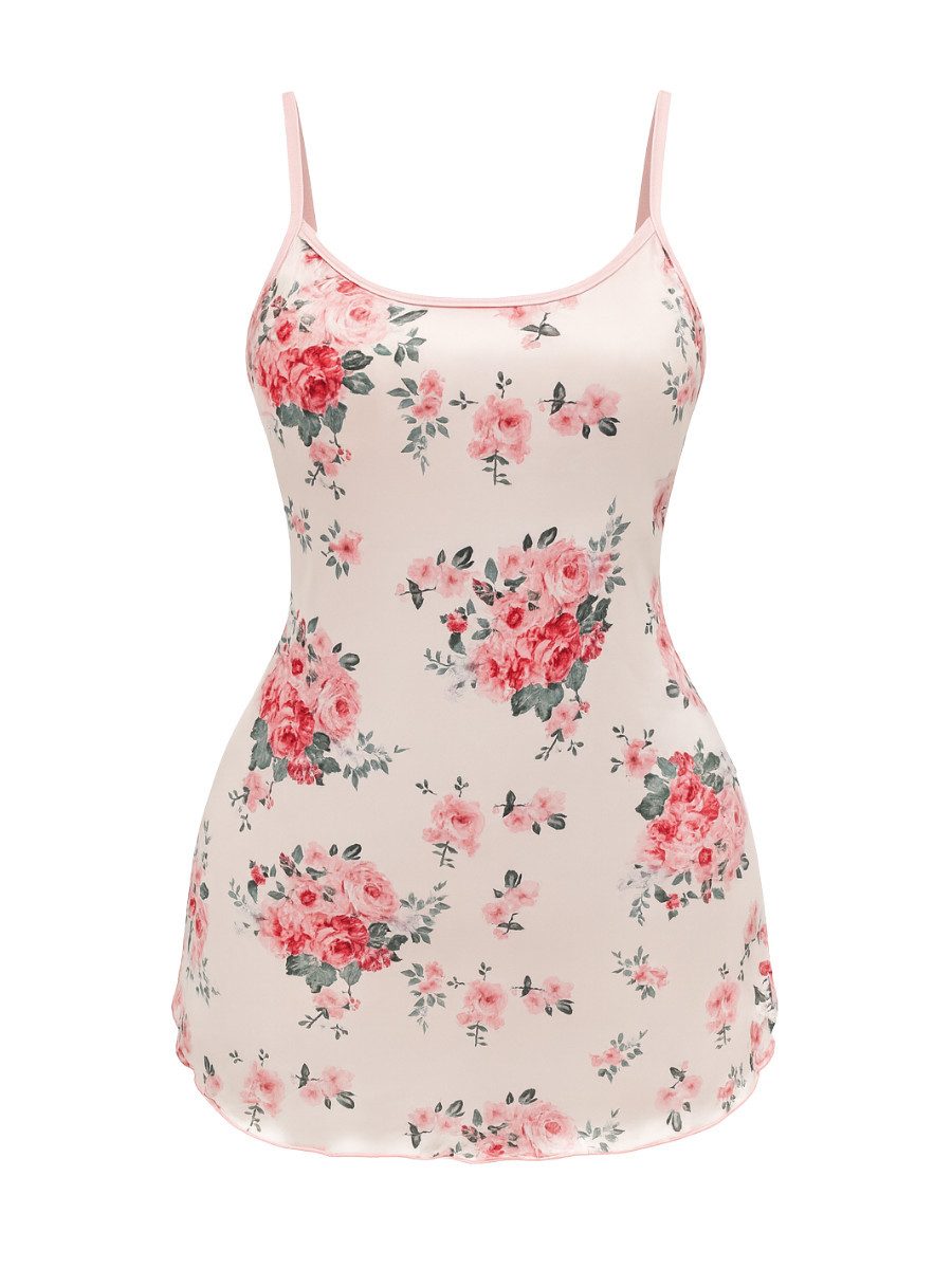 Elegant Love Nachthemd Schlafanzug-Kleid mit Blumenmuster günstig online kaufen