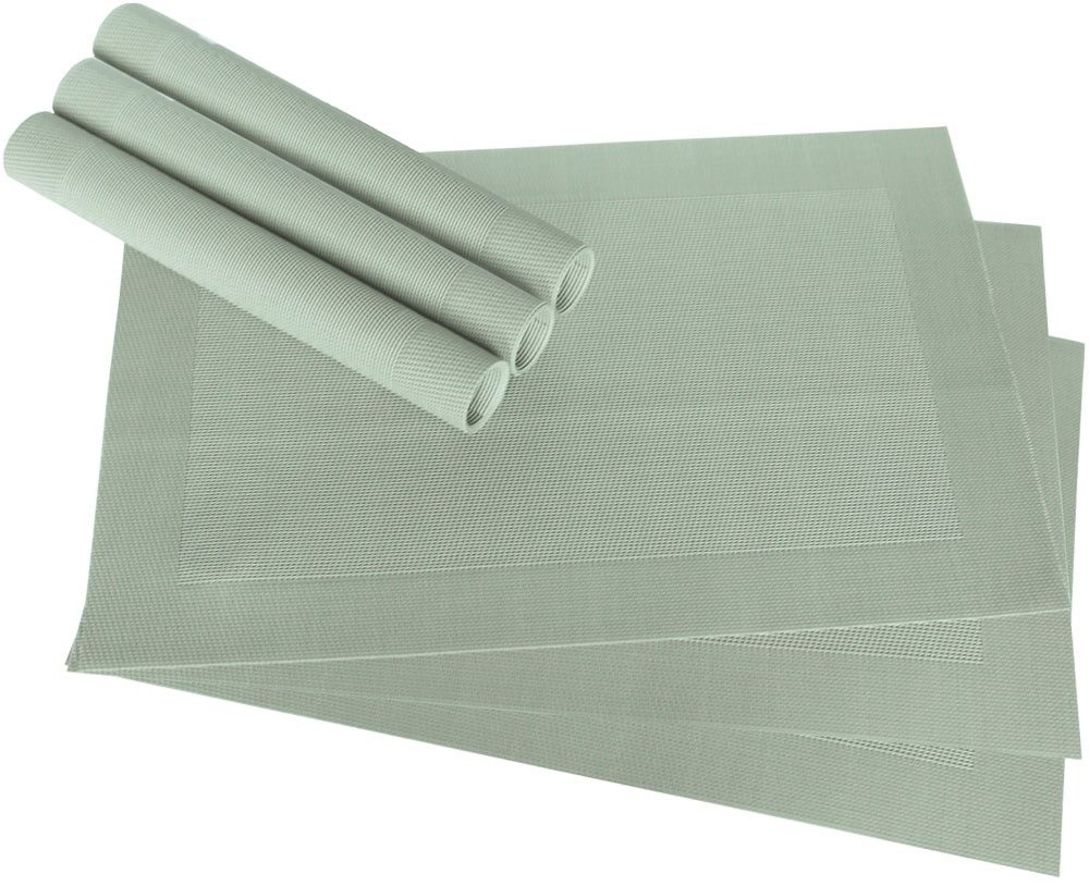 matches21 HOME & HOBBY Platzset Tischset BORDA 6er Grün Pastellgrün Tischunterlage als Tischdeko, (6-St), modernes Esstisch Platzdeckchen als abwaschbarer Tischuntersetzer
