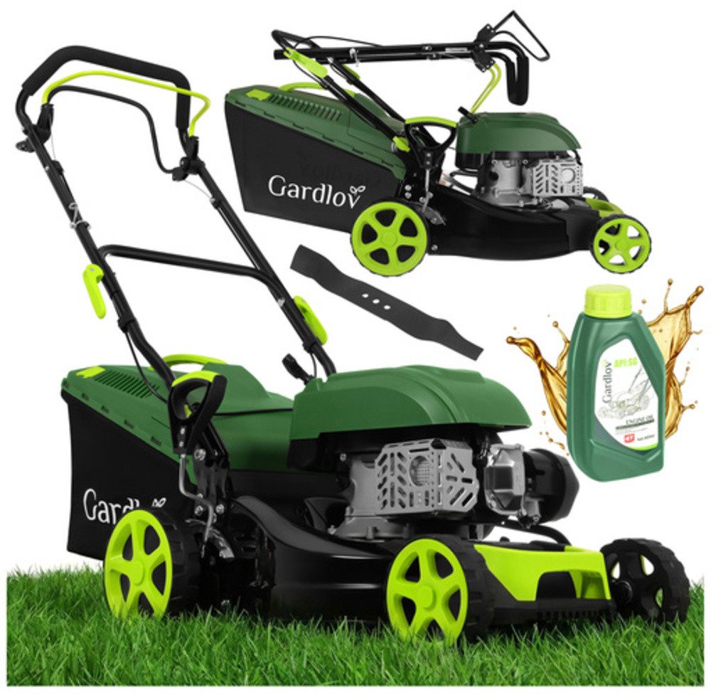 Gardlov Benzinrasenmäher DriveXPro 4-in-1 Rasenmäher Gartenmäher, 40 cm Schnittbreite, (Spar-Set, leistungsstarkem Motor), Wasseranschluss ermöglicht eine schnelle und hygienische Reinigung