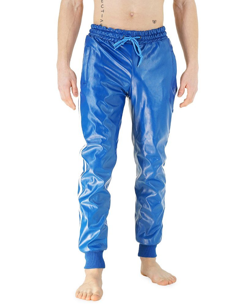 BOCKLE Lederhose Bockle® Boyjog Faux Blaue Kuns Leder Jogginghose Joggers – Bild 3 von 4