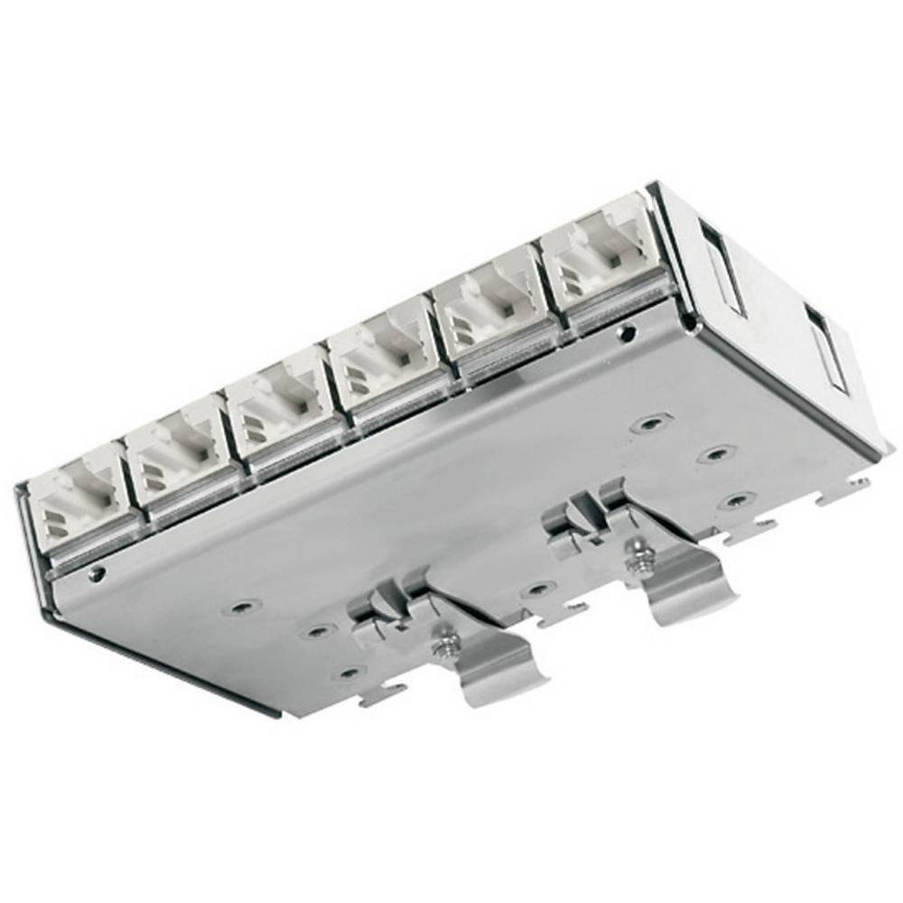 6 Port Mini Patchpanel CAT 6a bestückt Netzwerk-Patch-Panel