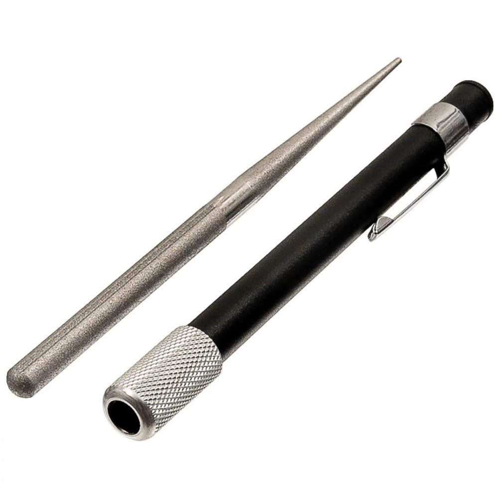 FoxOutdoor Schärfstation FoxOutdoor Diamantschärfer schwarz - Schärfwerkzeug., für Angelhaken, kompakte Stiftform, diamant-beschichteter Carbonstahl