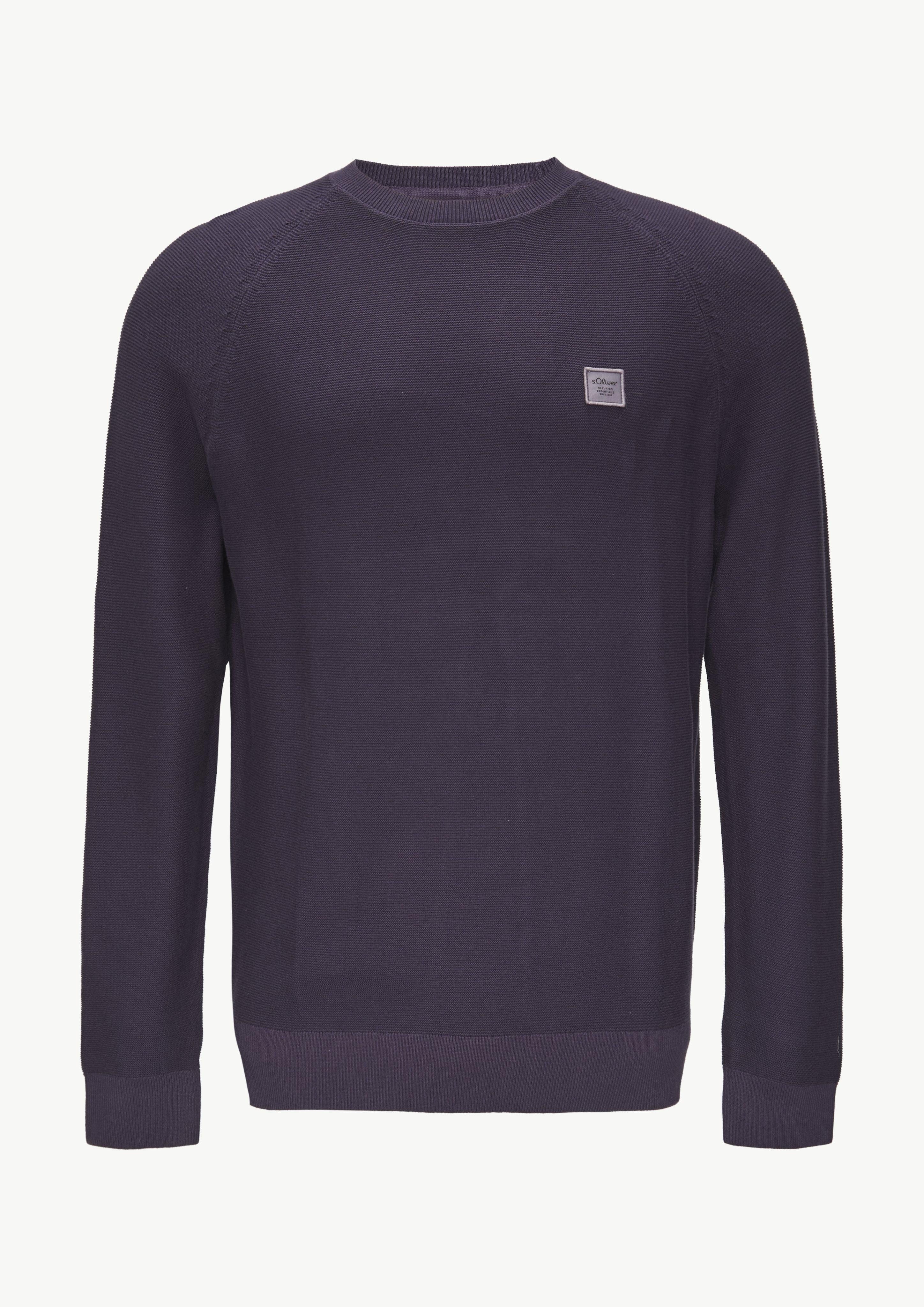 Strickpullover Strickpullover mit Struktur und Label-Patch