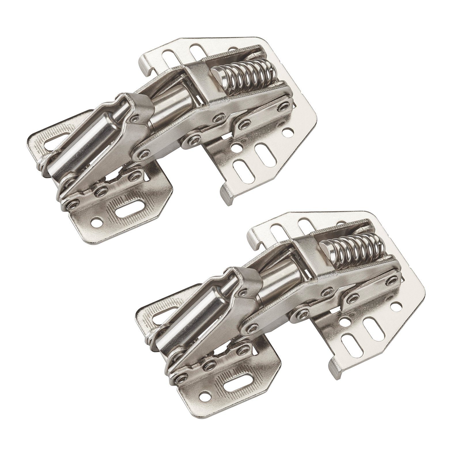 SO-TECH® Möbelbeschlag Aufschraubscharnier 90° mit Montageanschlag (2 St), SoftClose, Möbelscharnier (Stahl, vernickelt, verstellbar)