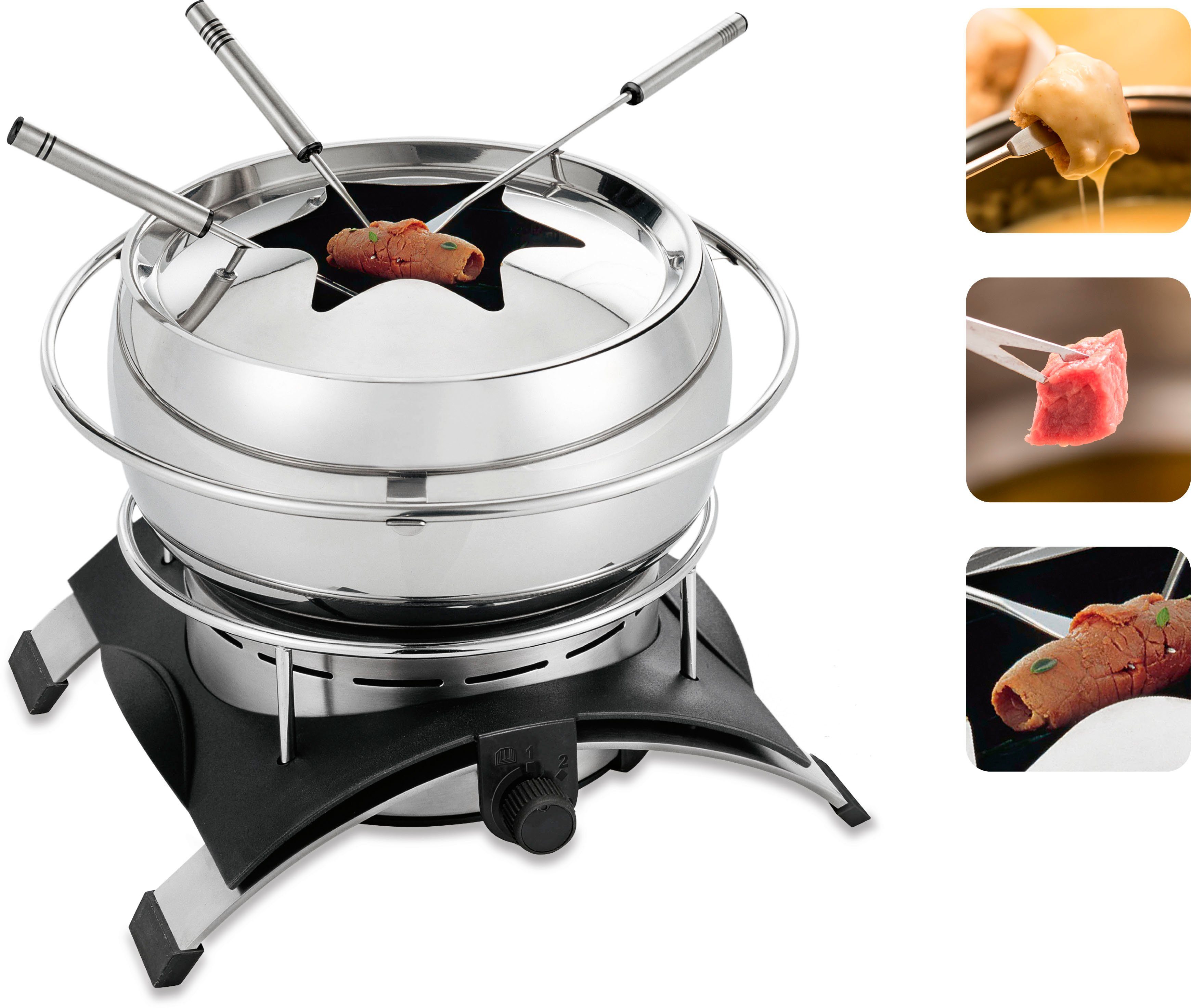 NOVIS Elektro-Fondue FONDUE INOX 6014.21.1, 1 Fonduegabeln, 0,7 l