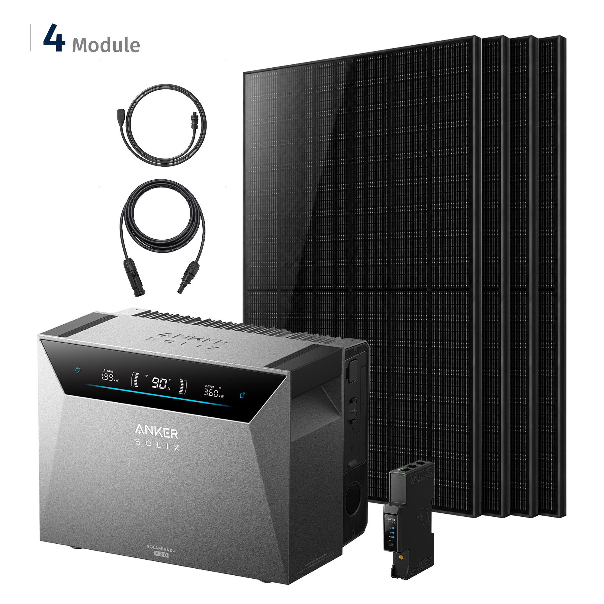 SolarMars Balkonkraftwerk mit Speicher Anker SOLIX Solarbank 4 E5000 Pro, 2000Wp