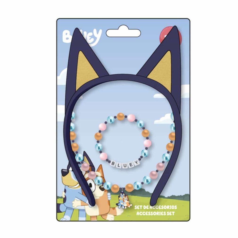 Artesanía Haarklemme Bluey Ears Schmuck und Stirnband-Set