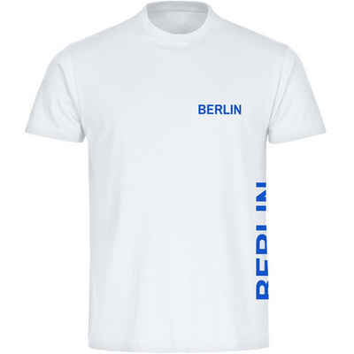 multifanshop T-Shirt Herren Berlin blau - Brust & Seite - Männer