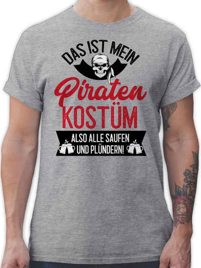 Shirtracer T-Shirt Das ist mein Piraten Kostüm - schwarz/rot Karneval Outfit