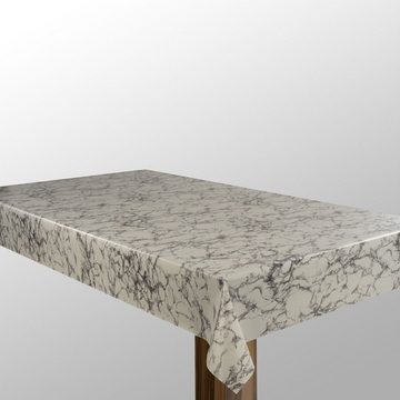 laro Tischdecke Wachstuch-Tischdecken Abwaschbar Marmor Weiß Schwarz Grau rechteckig