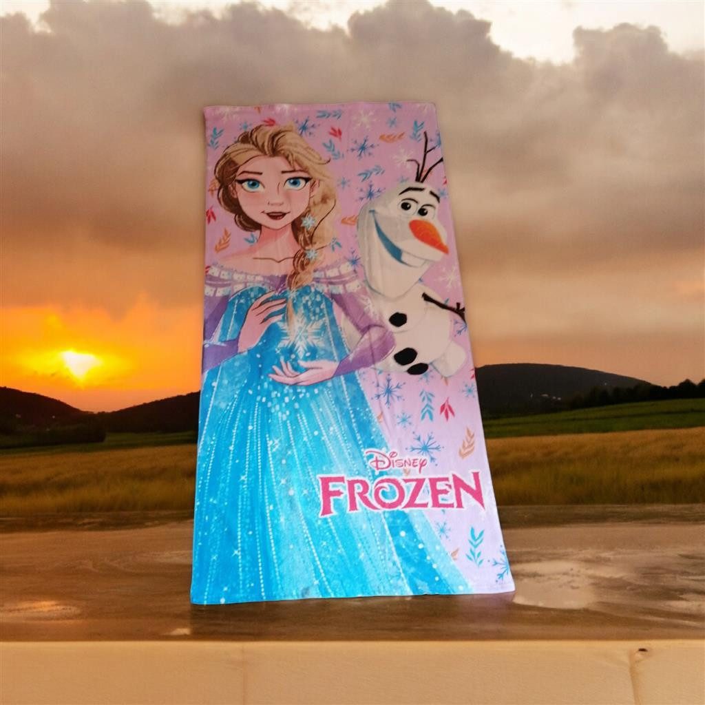 Disney Frozen Strandtücher Disney Frozen Strandtuch mit Elsa und Olaf, 70x140cm, 100% Polyeste, 100% Baumwolle