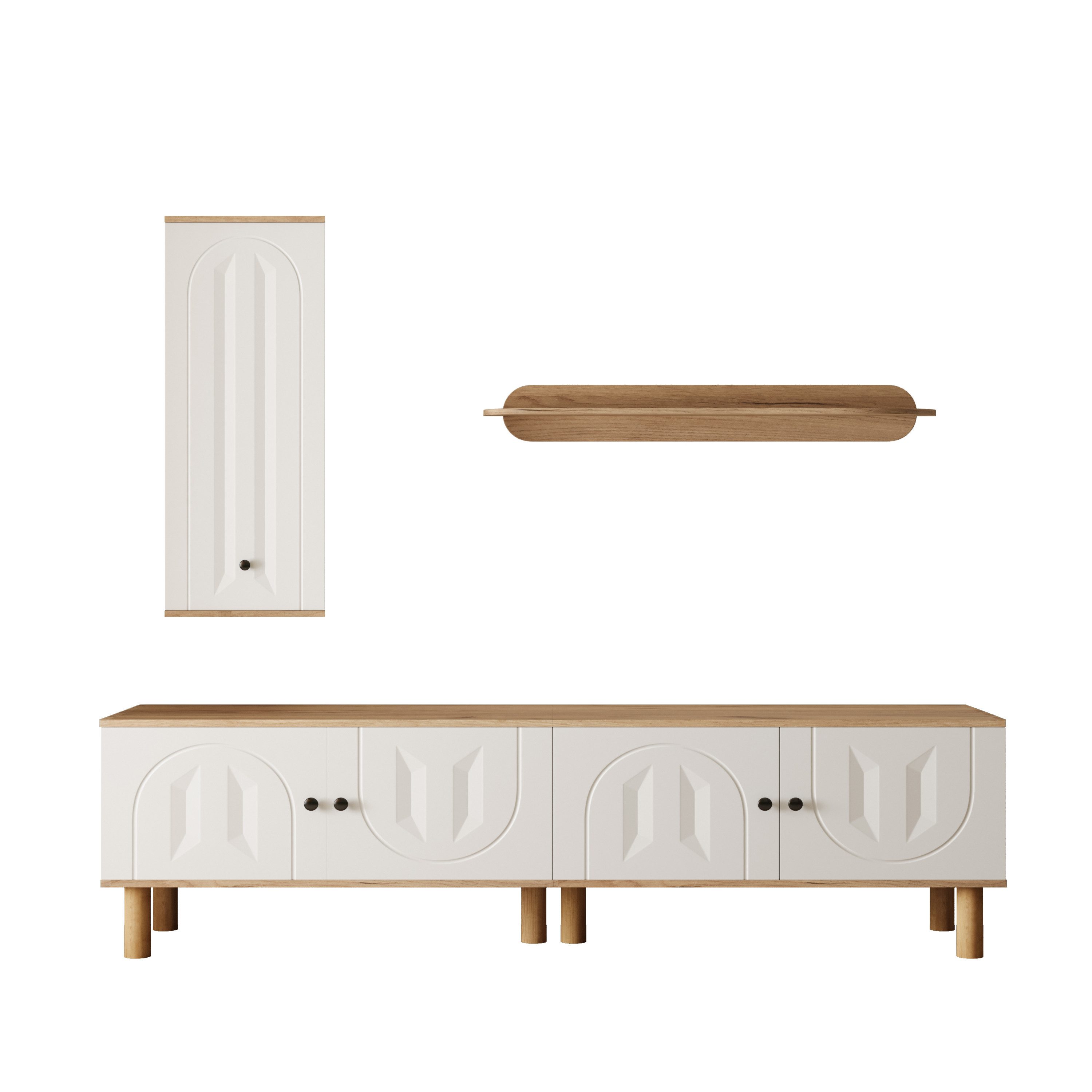 KLAM HOME Wohnwand Wohnwand, 3-tlg ., günstig online kaufen