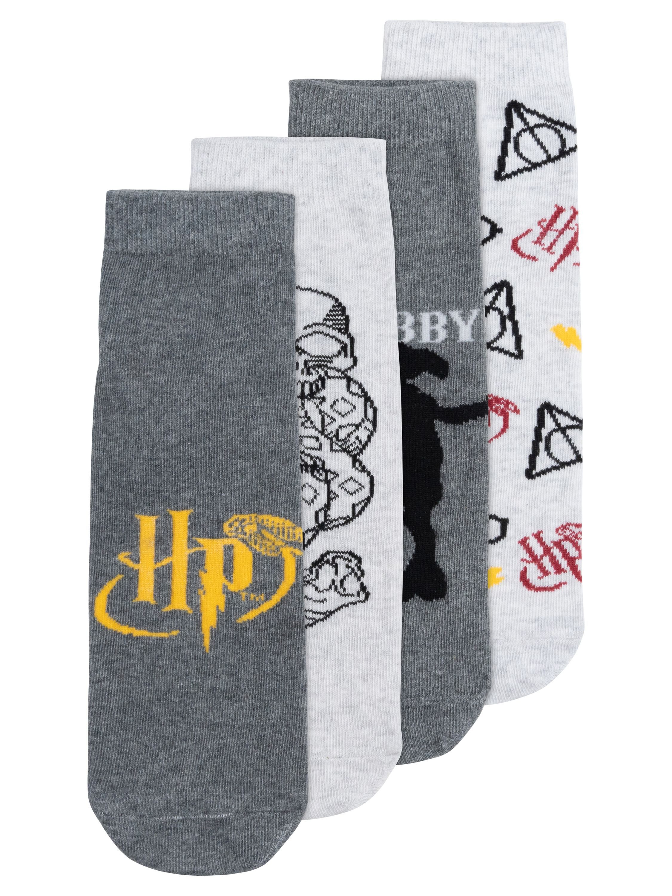 United Labels® Socken Harry Potter Hogwarts Socken Sneaker Strümpfe (4er Pack)