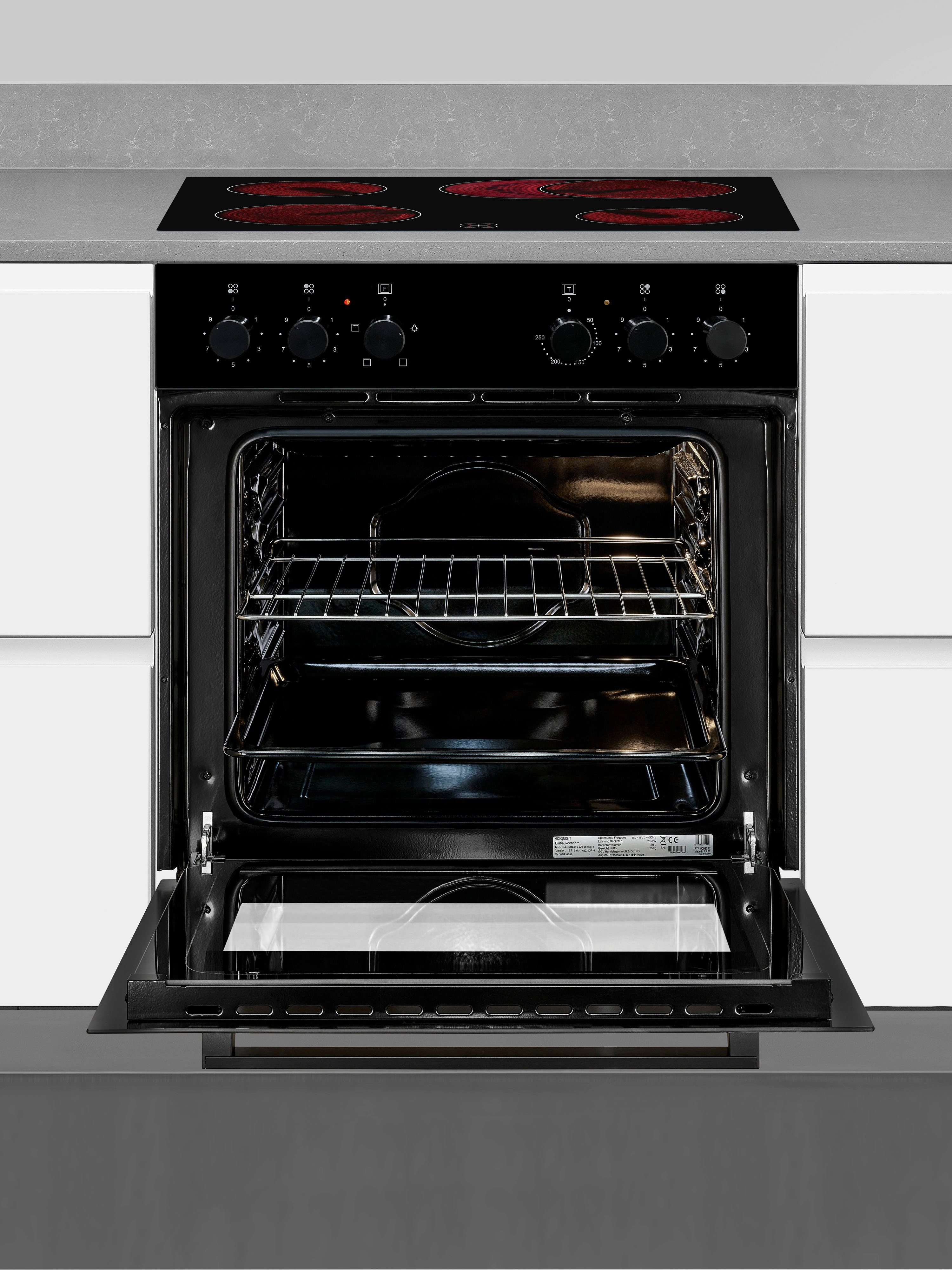 exquisit Elektro-Herd-Set EHE246-020, Klassisch Backen und Braten für das alltägliche Kochen