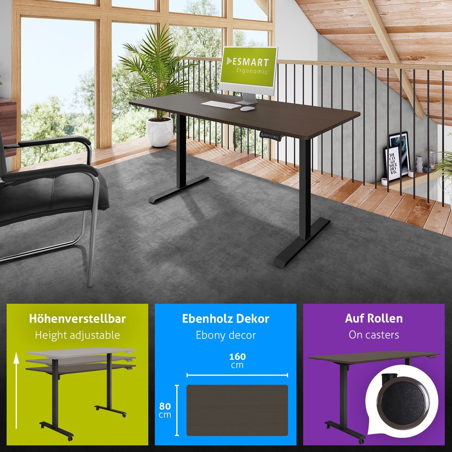 ESMART Schreibtisch ESMART Germany, ETX-121 Elektrisch günstig online kaufen