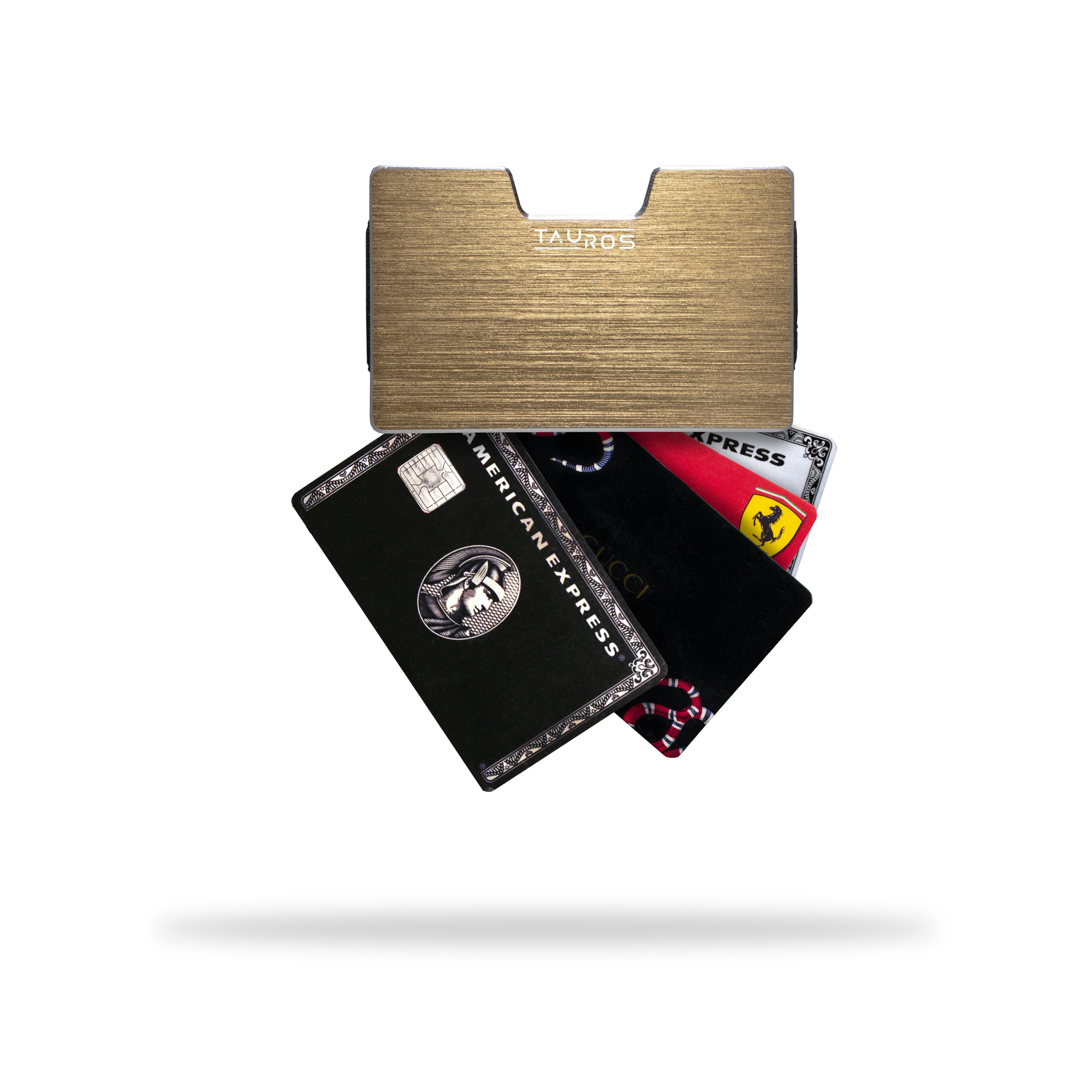 Kreditkartenetui Portemonnaie, Kartenetui Kreditkartenhalter, (Aluminium), Mini Gold Geldbeutel, Frauen Männer TAUROS Palace Geldbörse