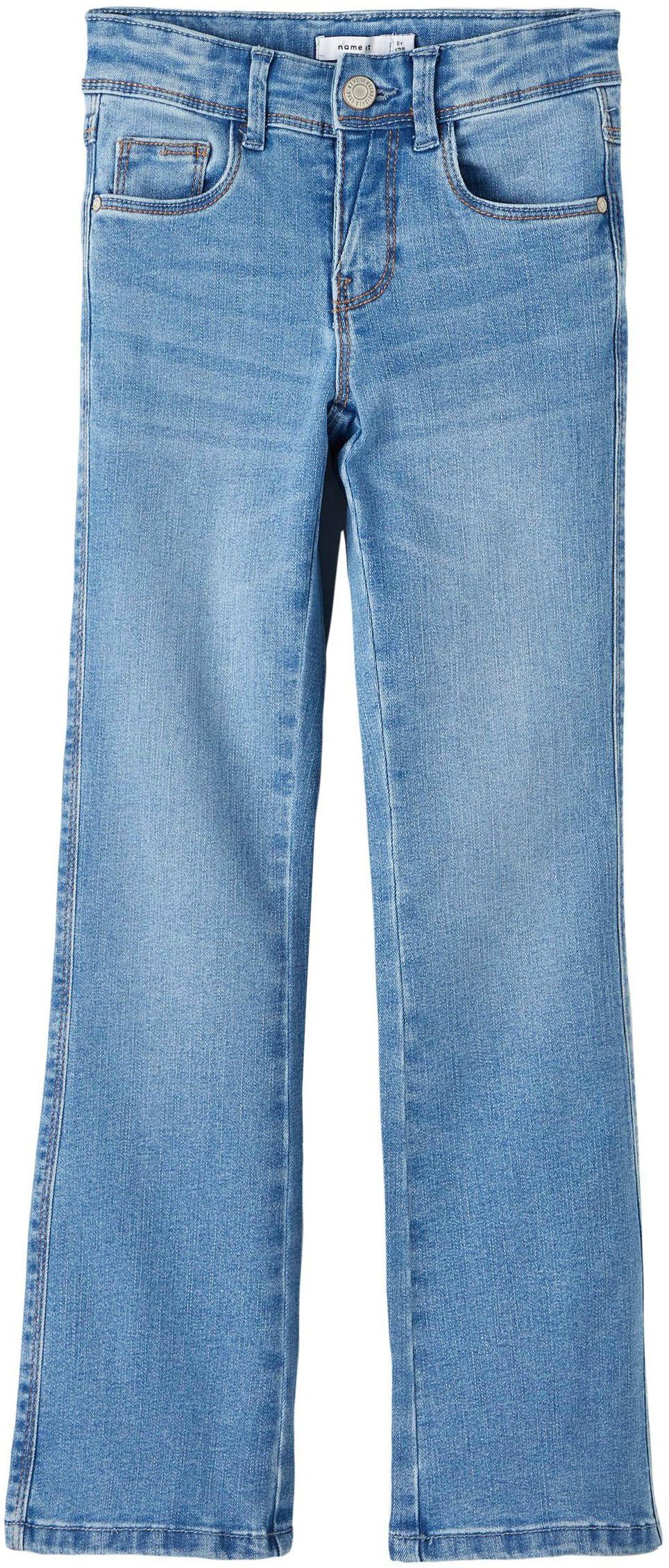 Stretch JEANS mit BOOT NOOS blue Name 1142-AU NKFPOLLY Bootcut-Jeans medium It SKINNY