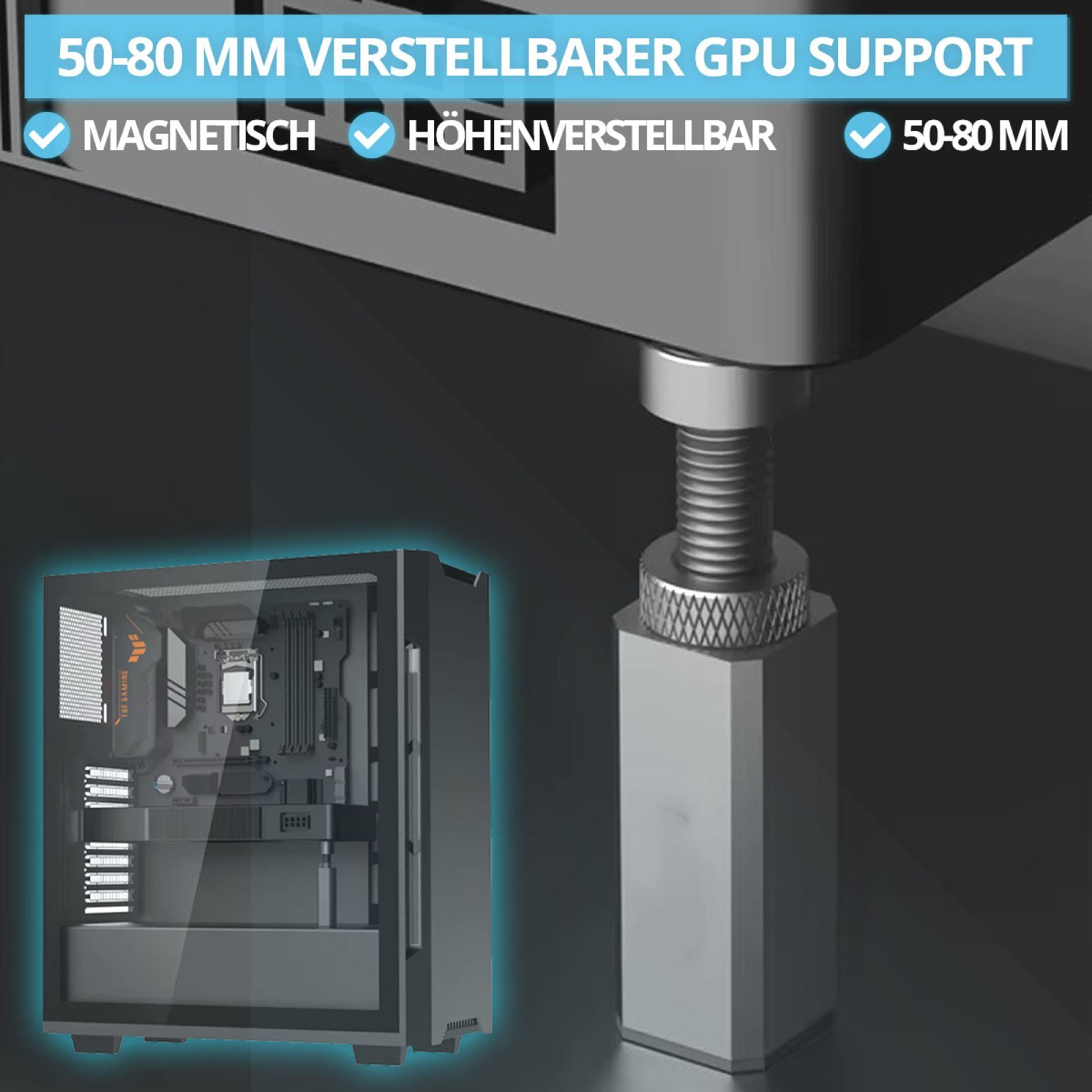 BRAINZAP Gehäuselüfter 80mm GPU-Halterung, 80mm