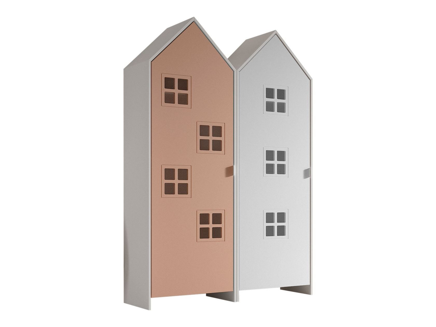 58 aufm Kessel Mehrzweckschrank-Set Regalschrank Set Kania 115x37x171 Regal Kombination MDF Weiß /Bunt, (inkl. Versand, Lieferung bis Verwendungsstelle), Set bestehend aus 2 Schränken mit 1 Tür, 3 Einlegeböden, Kleiderstange