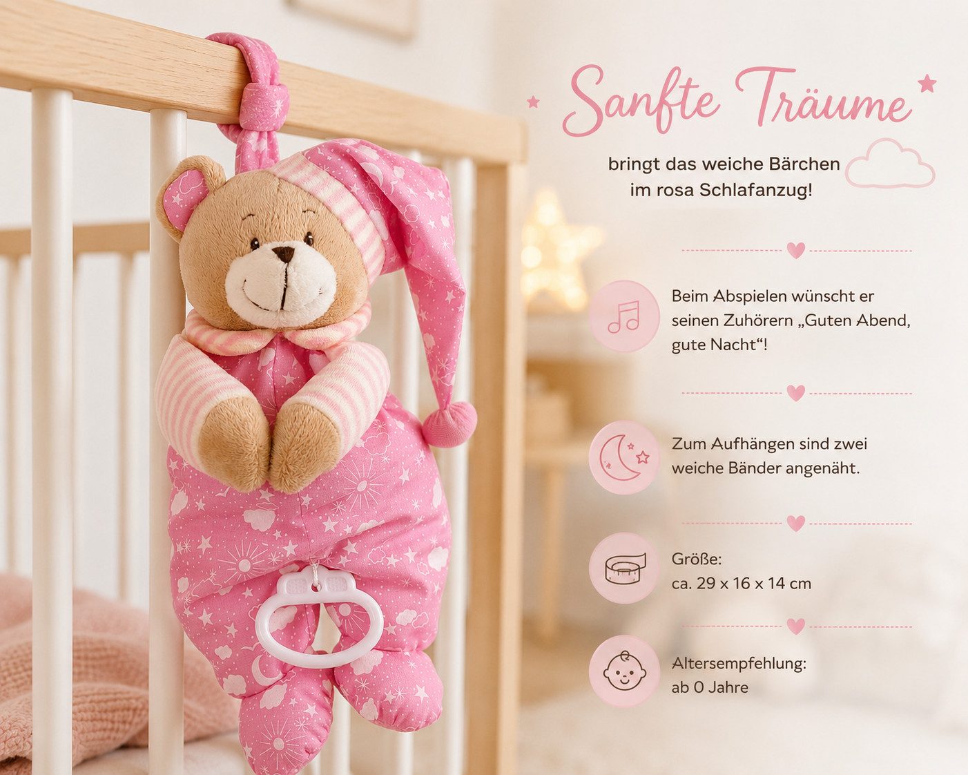 dubistda-WINDELTORTEN- Neugeborenen-Geschenkset Geschenkbox Baby Musikspieluhr BÄR + Grußkarte, Geschenk zur Geburt – Bild 5 von 5