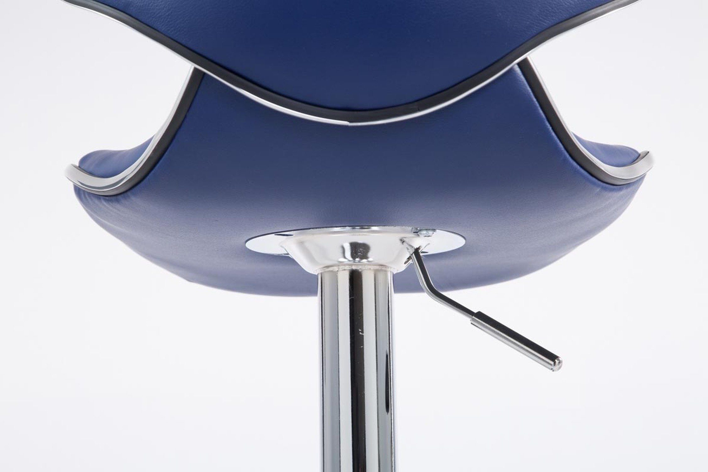 (mit höhenverstellbar - Gestell: Theke Kunstleder Sitzfläche: für Metall Las-Palmas - Küche), - Rückenlehne chrom 360° & hoher Barhocker - Hocker Blau drehbar TPFLiving