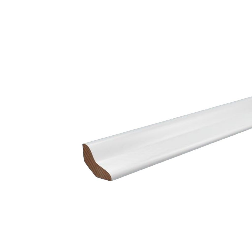 Südbrock Sockelleiste Sockelleiste Hohlkehlleiste Buche 30 x 30 Weiss Lackiert Deckenleiste, L: 240 cm, H: 3 cm, 1-St.