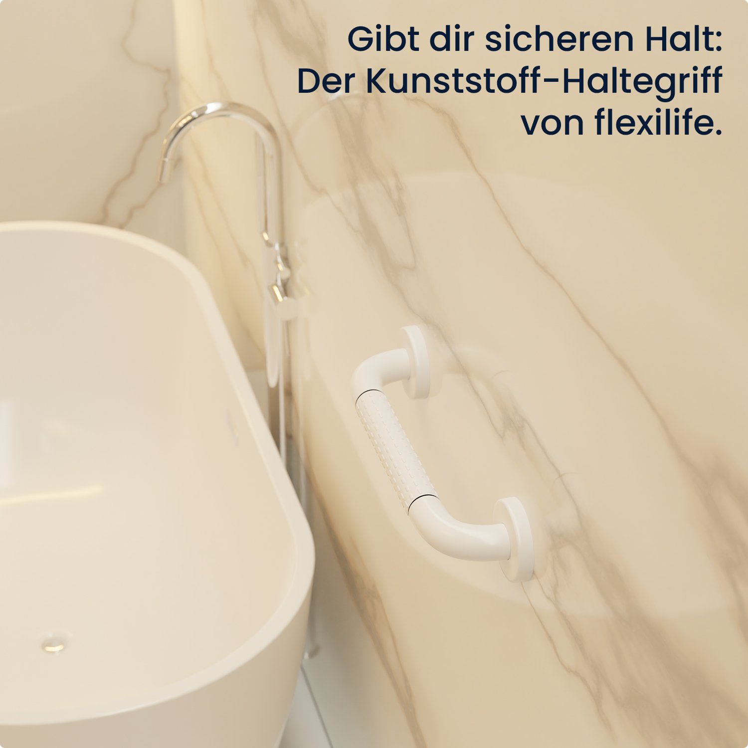 flexilife Haltegriff Wandgriff für Senioren stabiler Badewannengriff Haltegriff Duschgriff