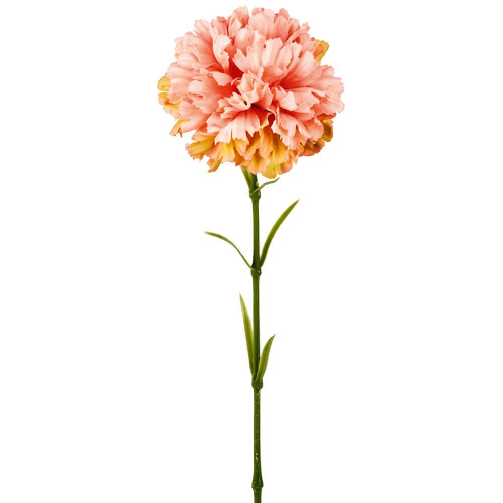 Kunstblume Nelken künstlich Blumen 1 Stk ca 52 cm apricot Nelken, matches21 HOME & HOBBY, Höhe 52 cm, Indoor