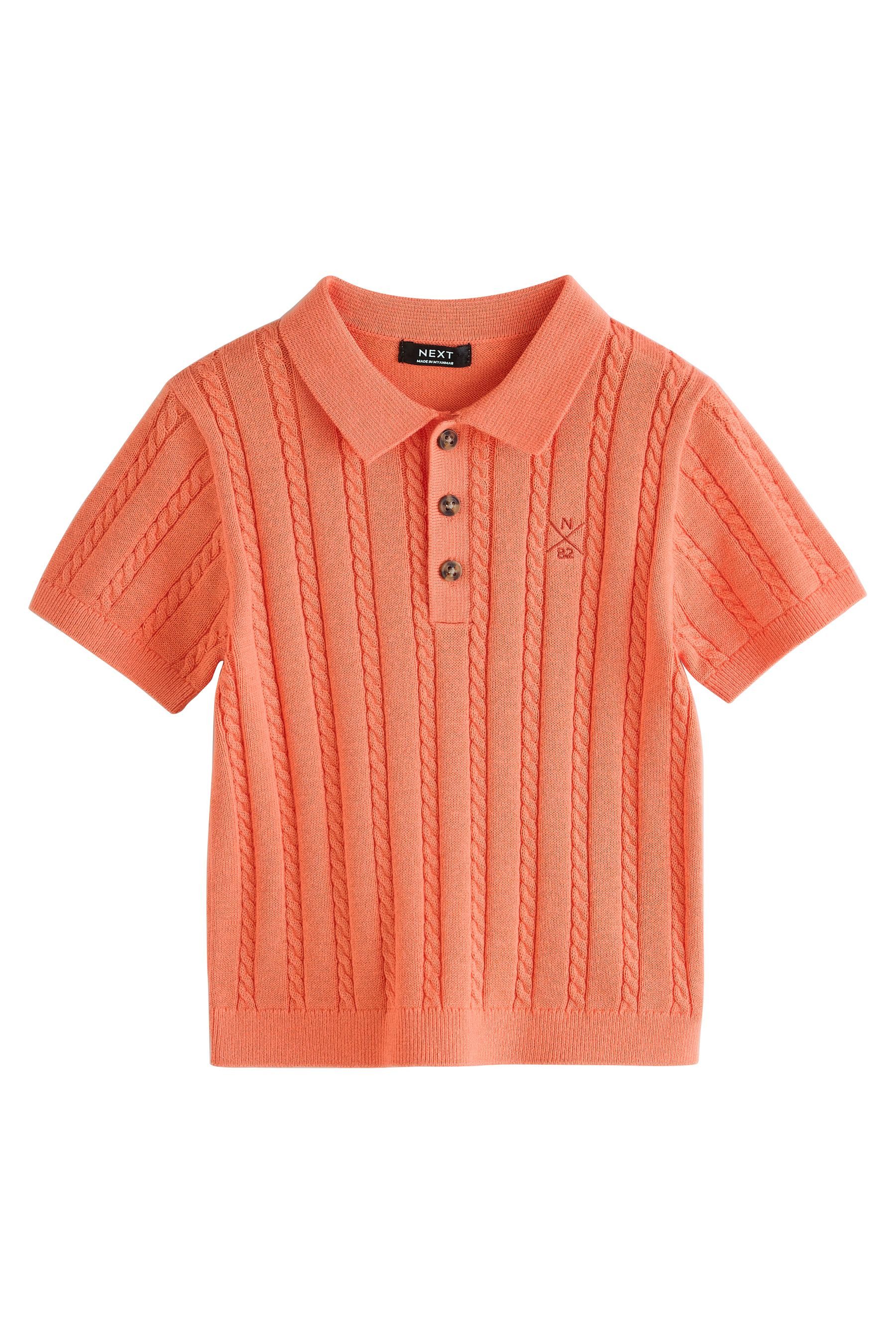 Next Poloshirt Polohemd im Zopfstrick (1-tlg)