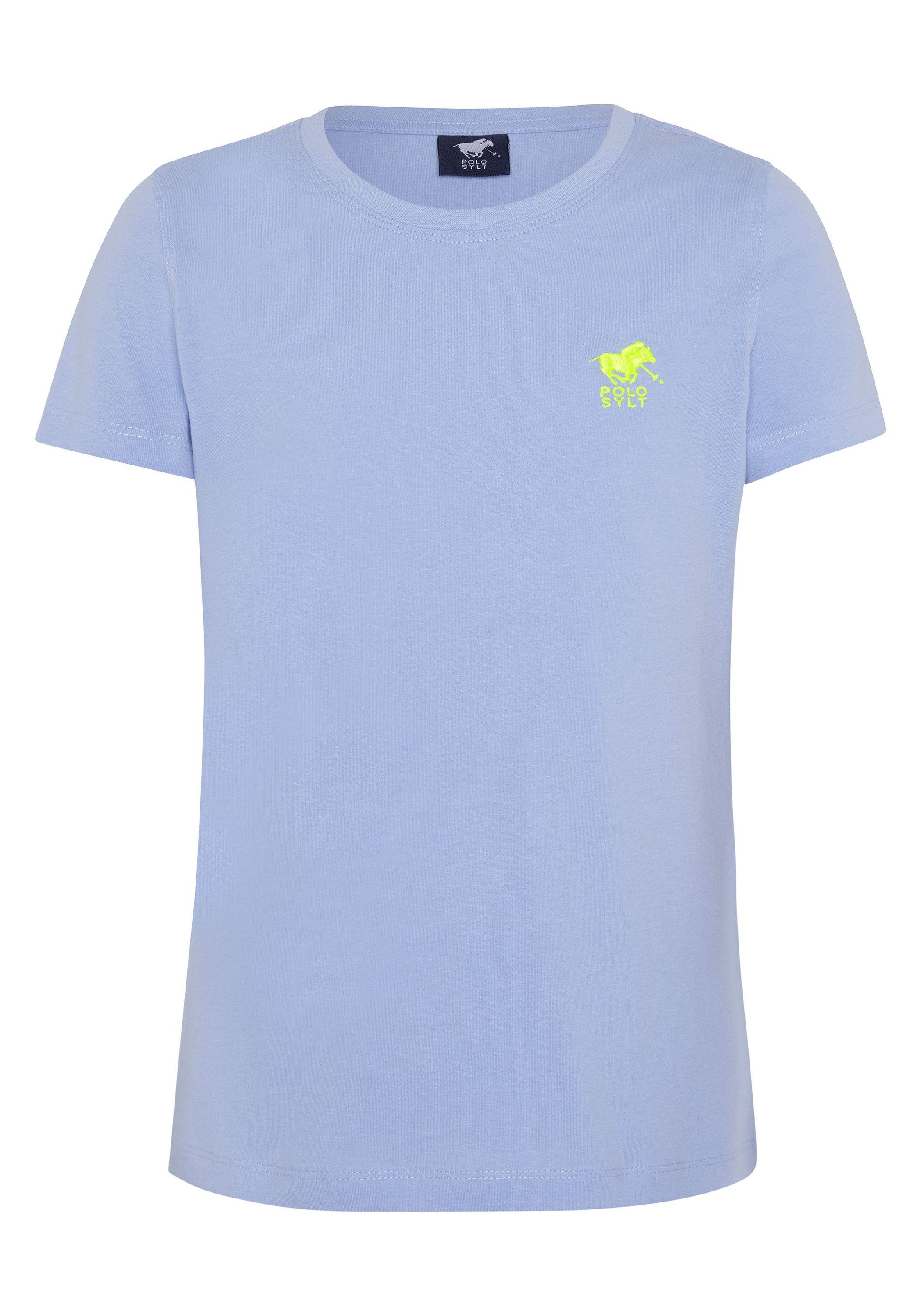 Polo Sylt Print-Shirt mit Logo-Stickerei 16-3922 Brunnera Blue