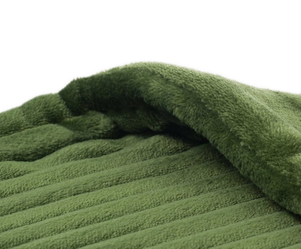 Bettdecke + Topper, Decke, Gözze, Füllung: GÖZZE Decke CORD grün (BL 150x200  cm) BL 150x200 cm grün Wohndecke Kuscheldecke Sofadecke Couchdecke Plate
