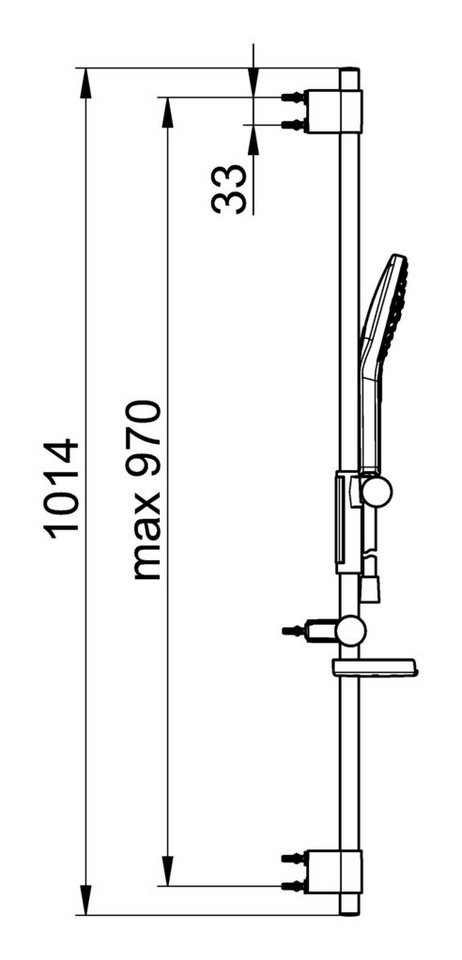 Thumbnail - HANSA Duschsystem Hansaactivejet Style, 3 Strahlart(en), Wandstangen-Set 970 mm Handbrause, 3-strahlig Brausenkopfgröße ...