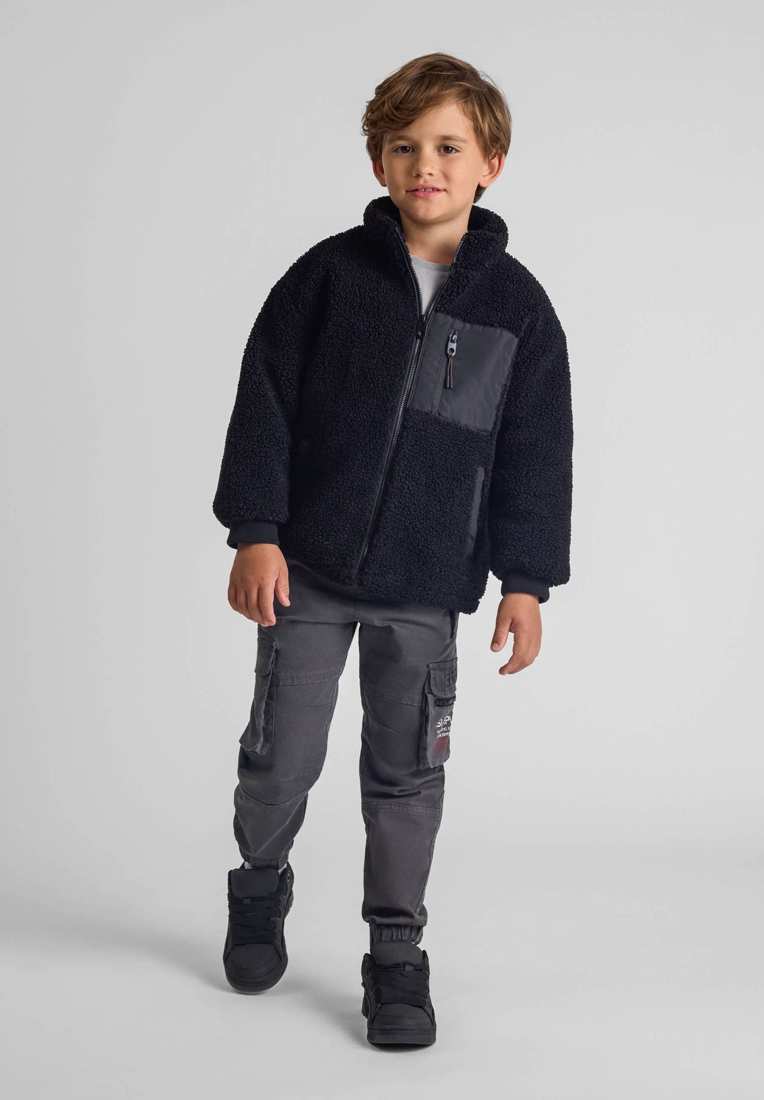 MINOTI Fleecejacke Gefutterte Borg-Jacke mit Brusttasche günstig online kaufen