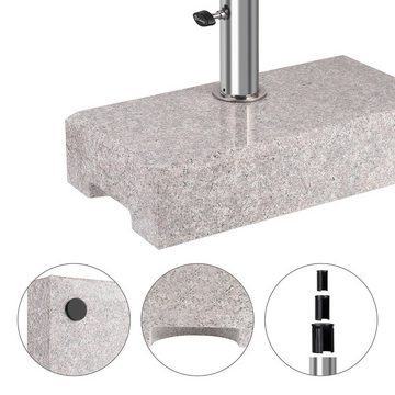 Sekey Betonschirmständer 25kg Schirmhalter Granit Balkonschirmständer für Sonnenschirm Halbrund, für Stöcke bis Ø 38 mm